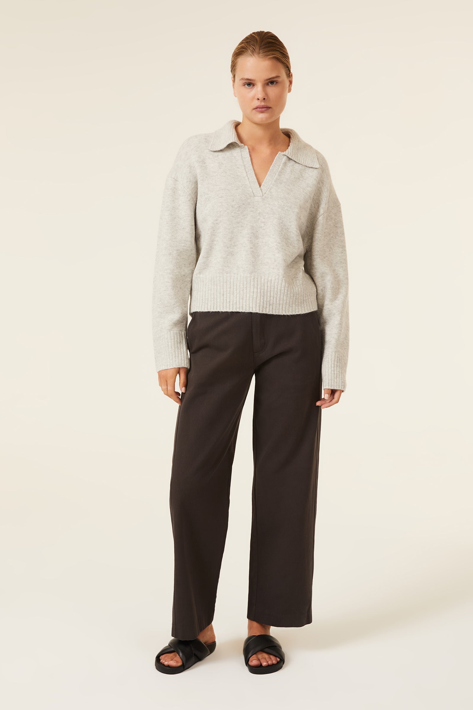 Nude Lucy Kinsley Rugby Knit In Grey Marle 
