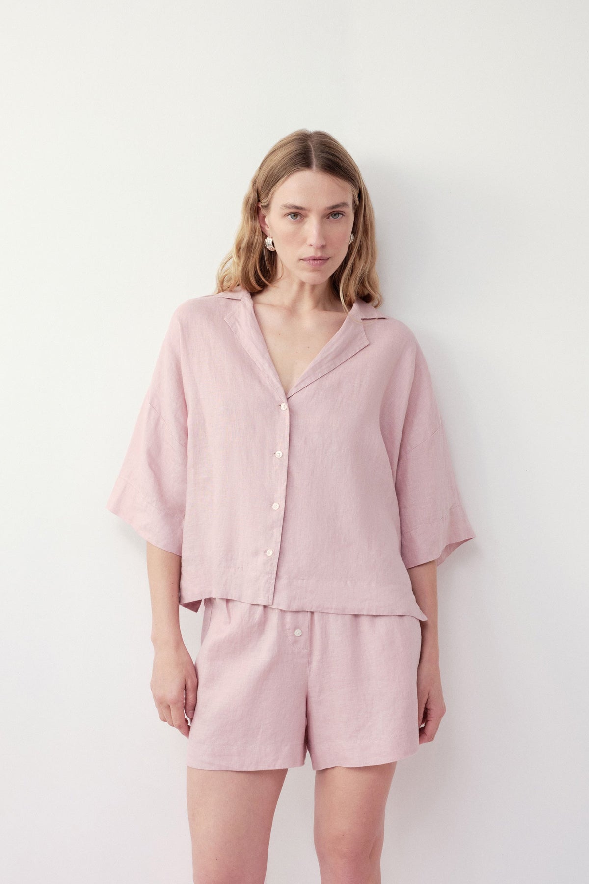 Lounge Linen Shirt Blush 
