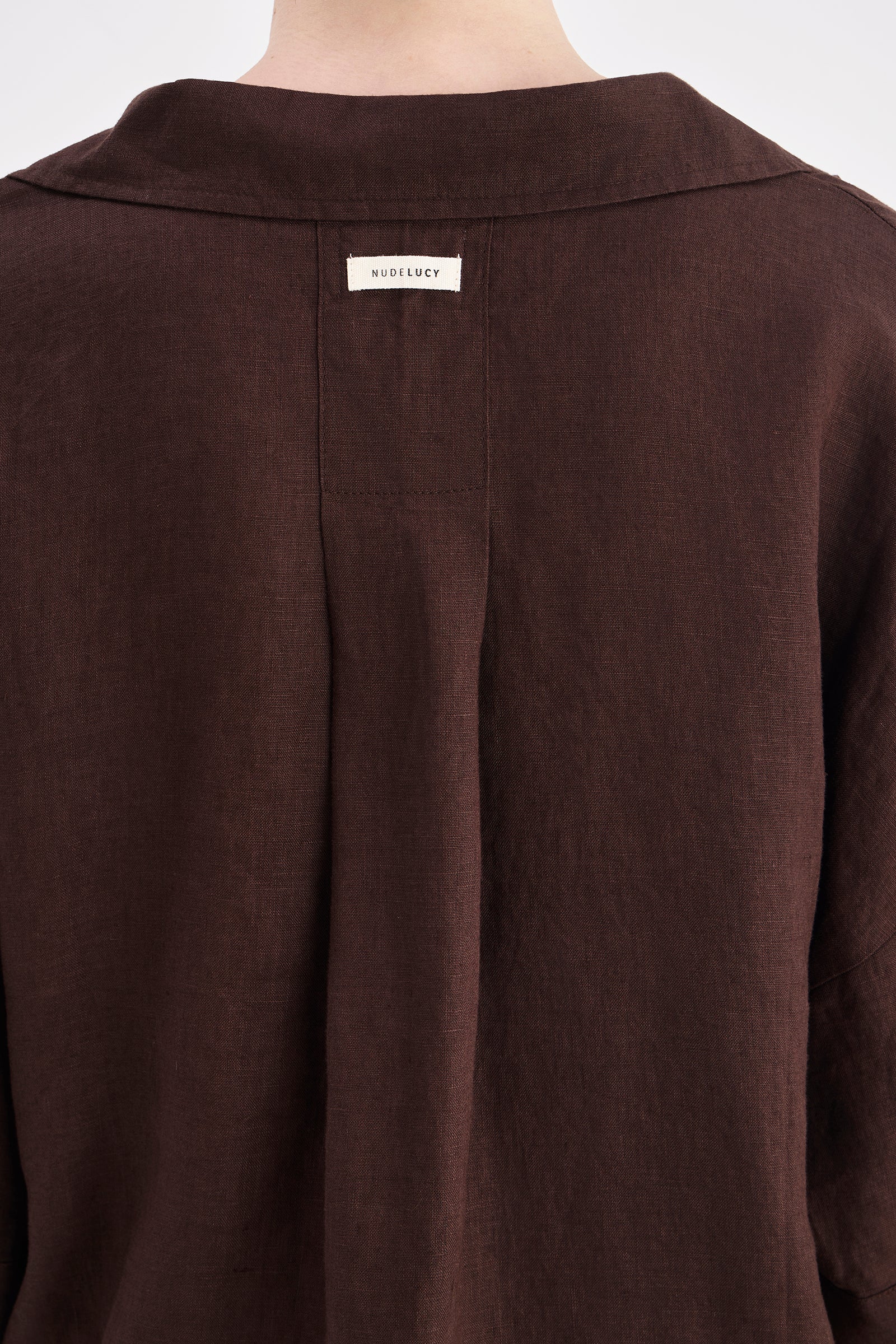 Lounge Linen Longline Shirt Chocolate 
