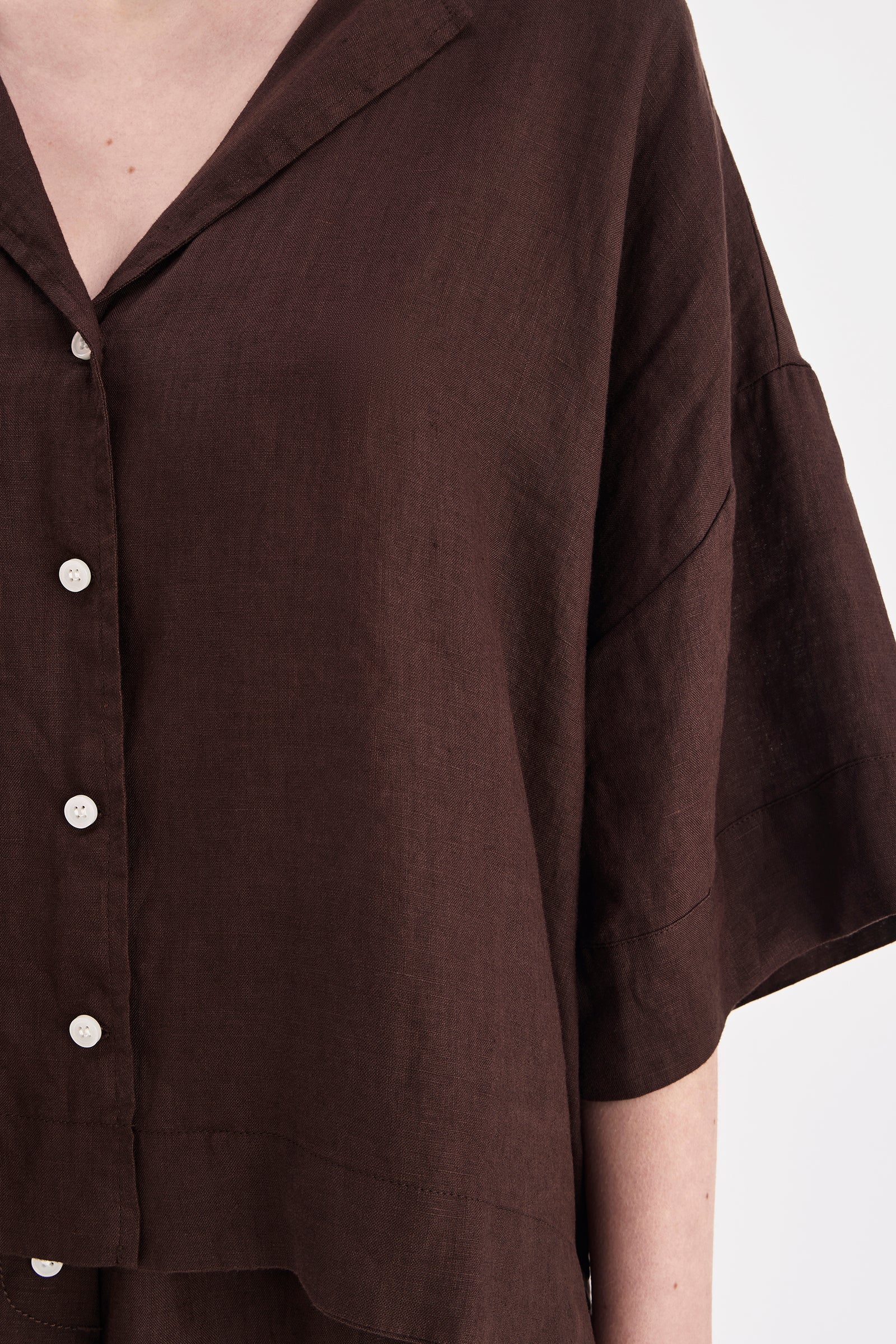 Lounge Linen Shirt Chocolate 