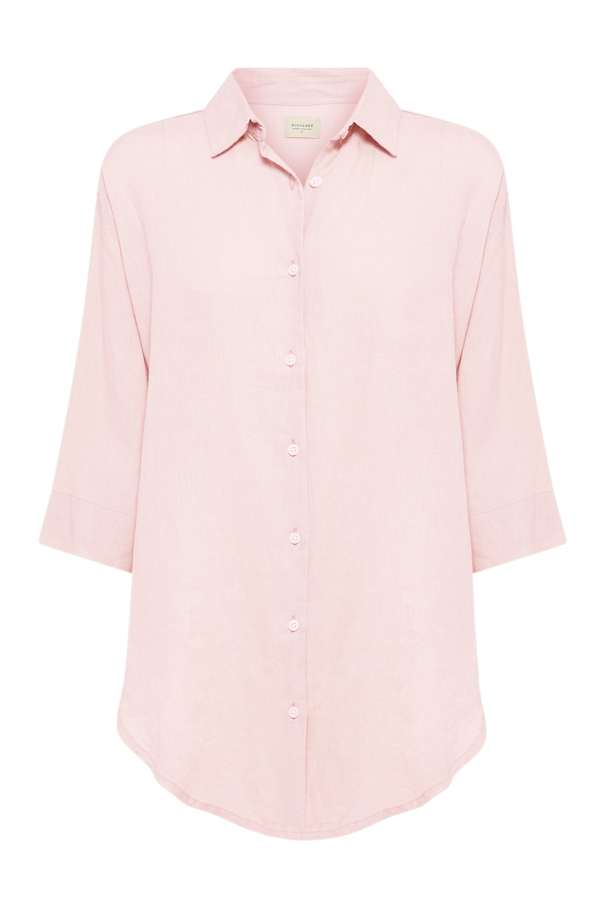 Lounge Linen Longline Shirt Blush 