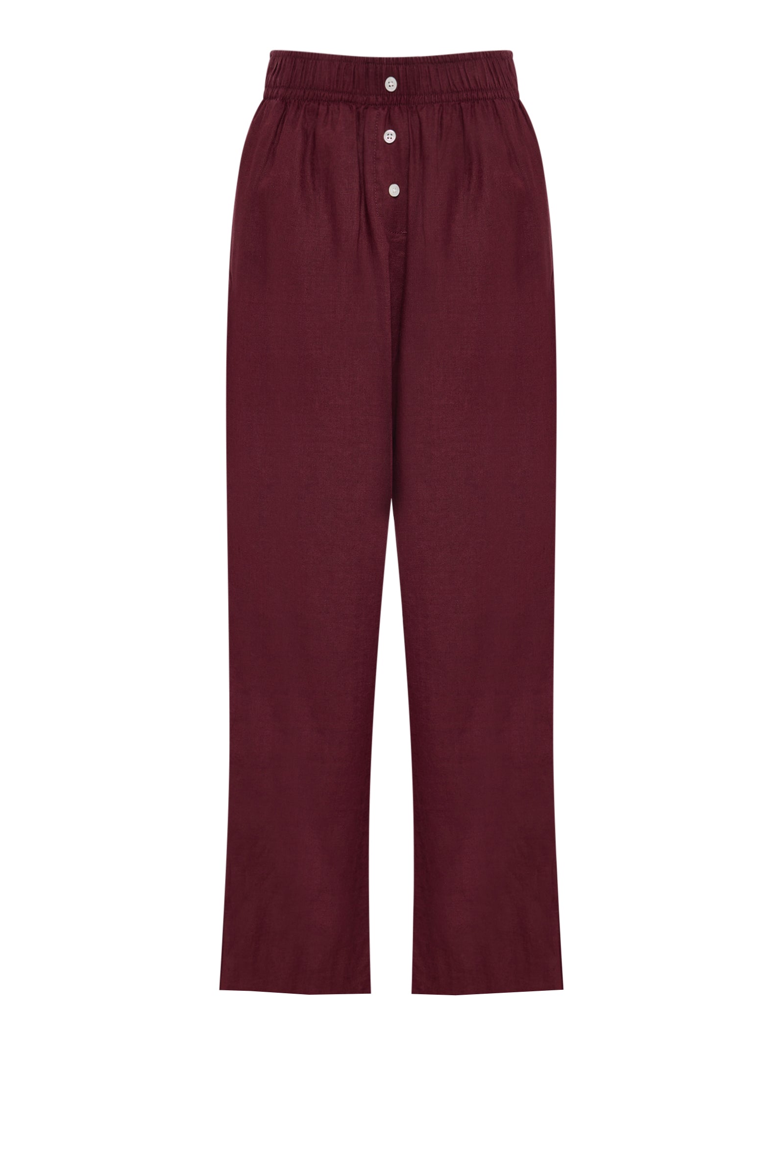 Lounge Linen Crop Pant Merlot 