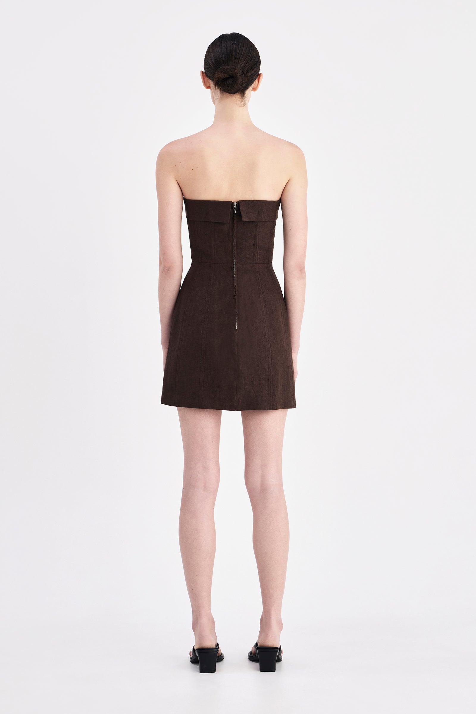 Lyra Linen Dress Chocolate 
