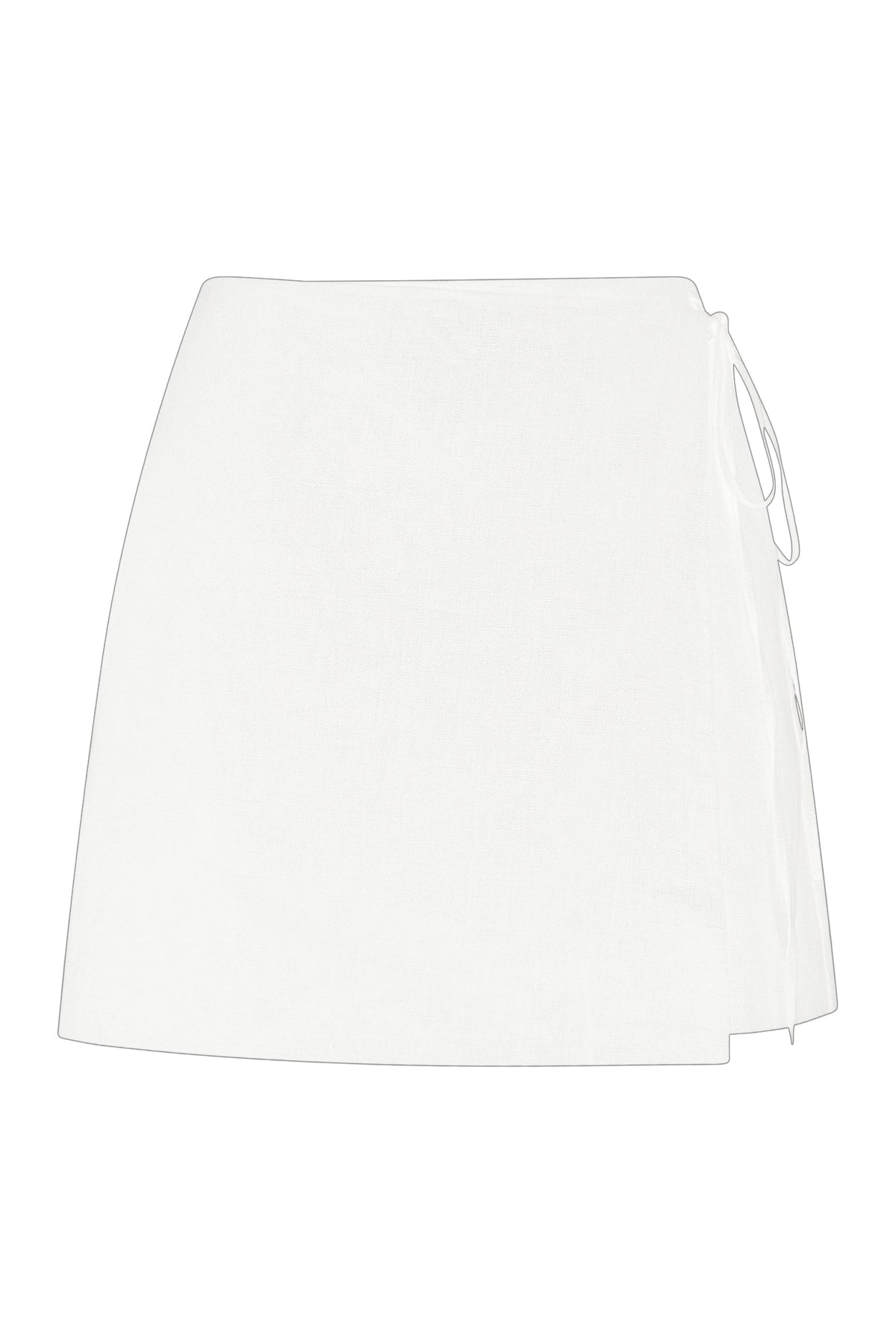 Sibyl Linen Wrap Skirt White 