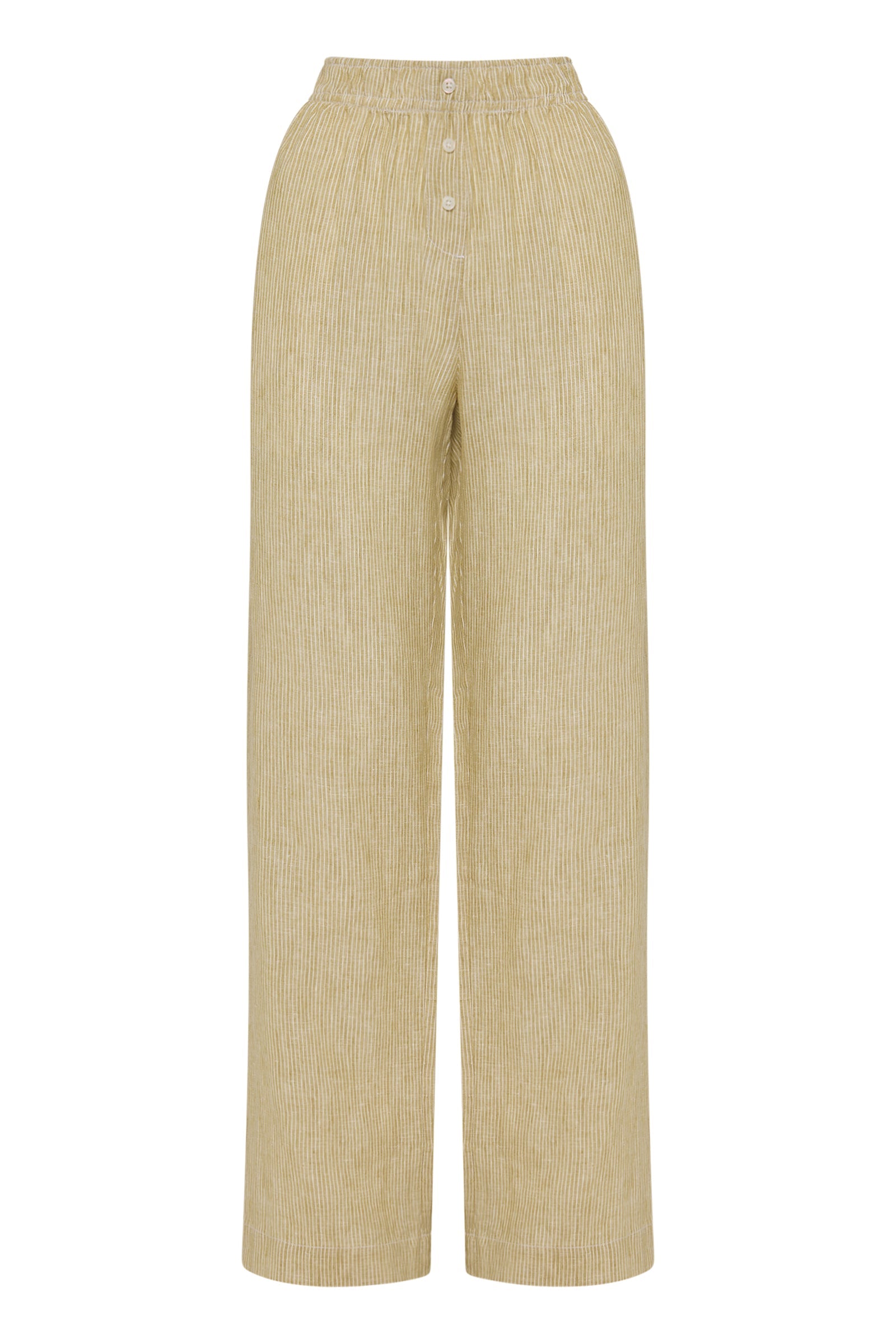 Lounge Stripe Linen Pant Moss Stripe 