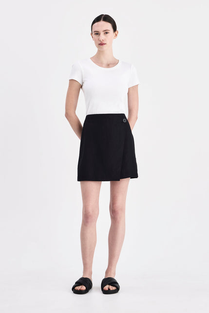 Thilda Linen Skirt Black 