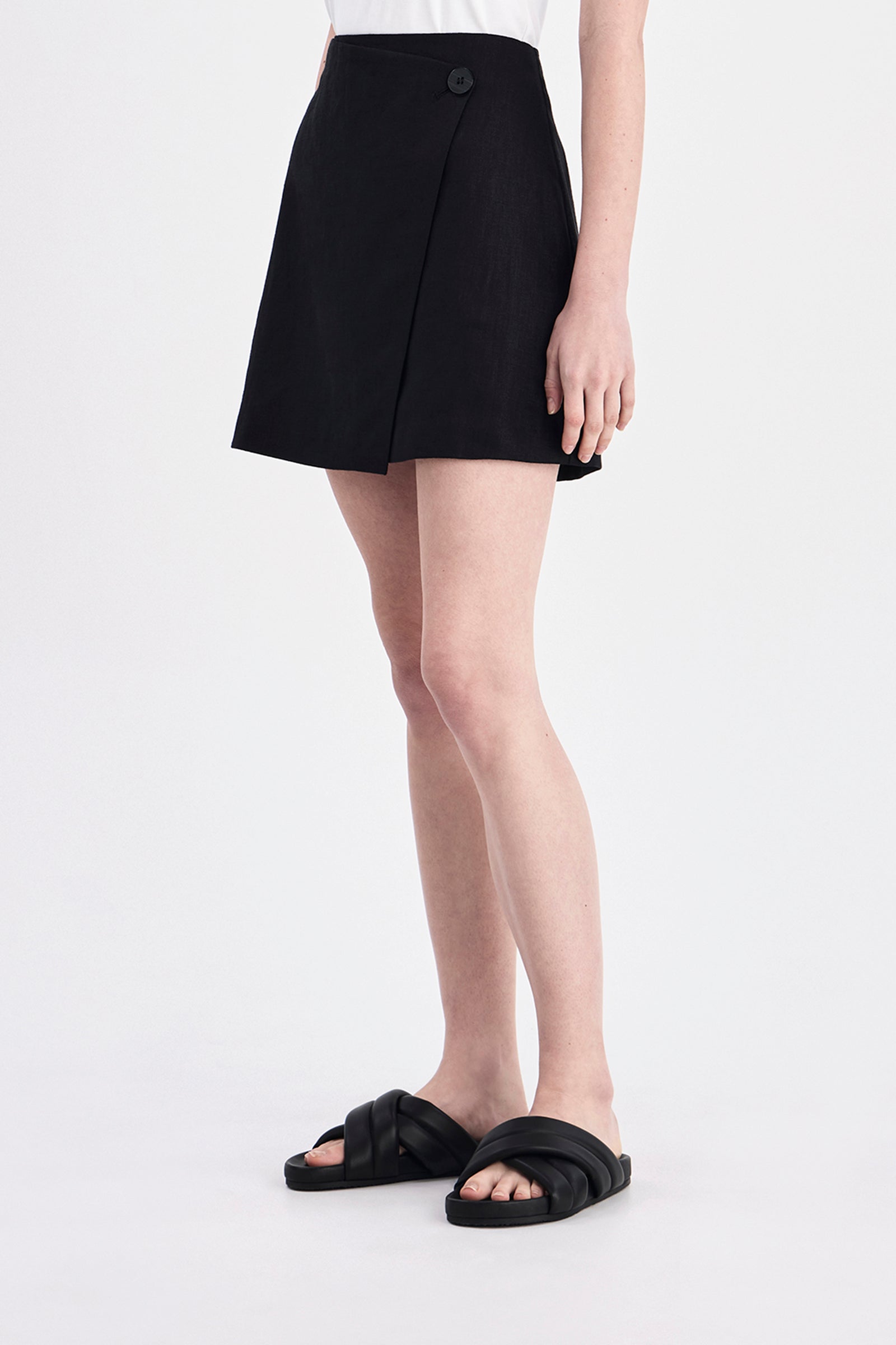 Thilda Linen Skirt Black 