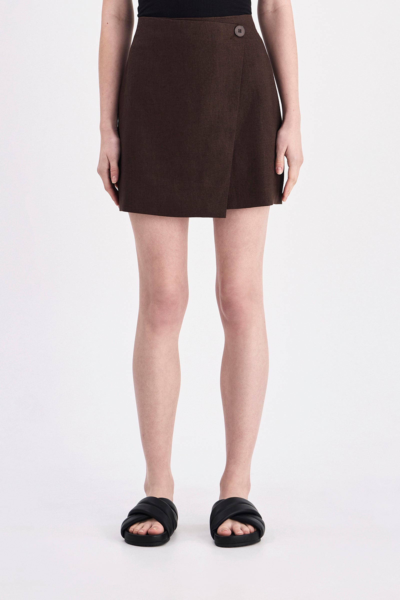 Thilda Linen Skirt Chocolate 