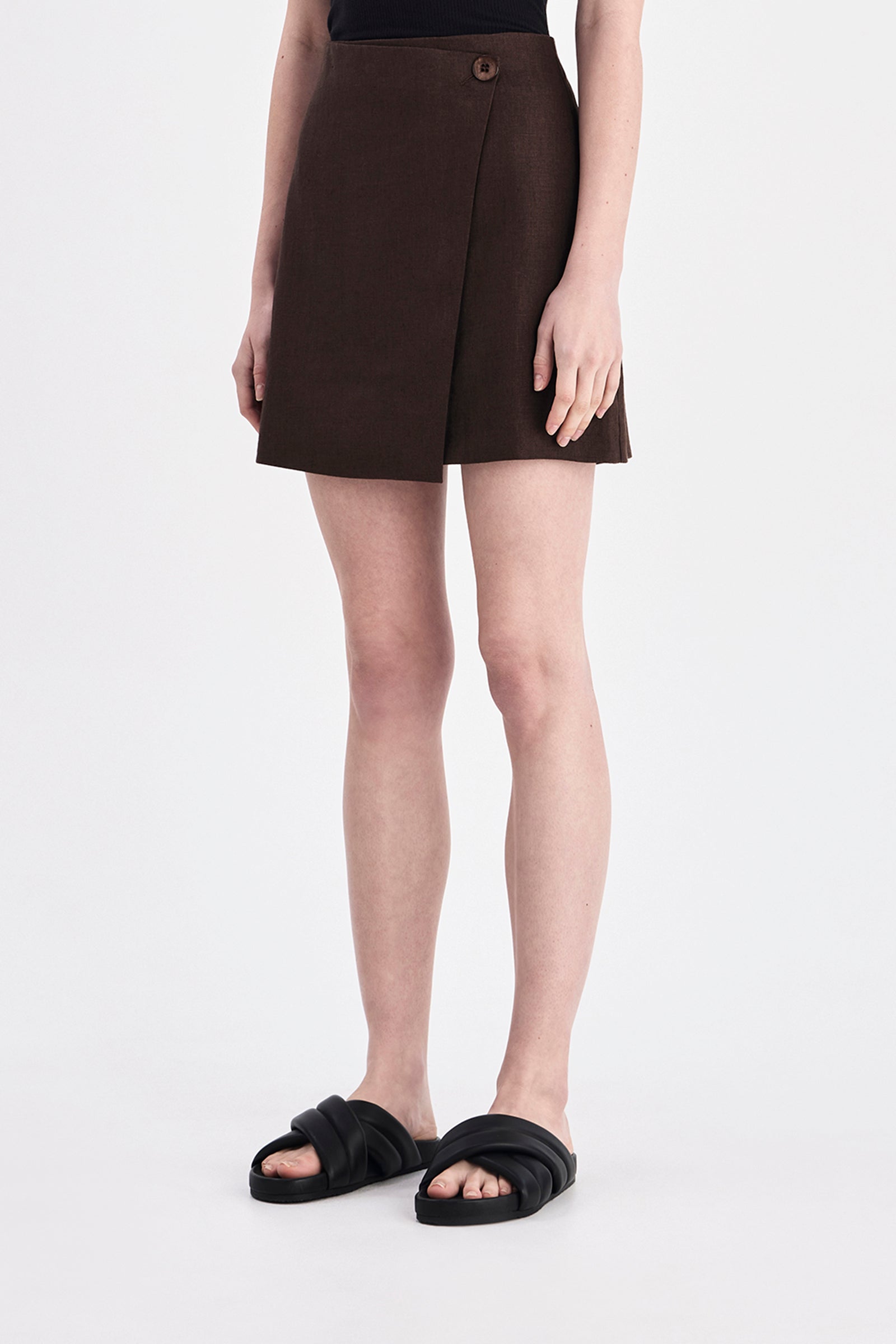 Thilda Linen Skirt Chocolate 