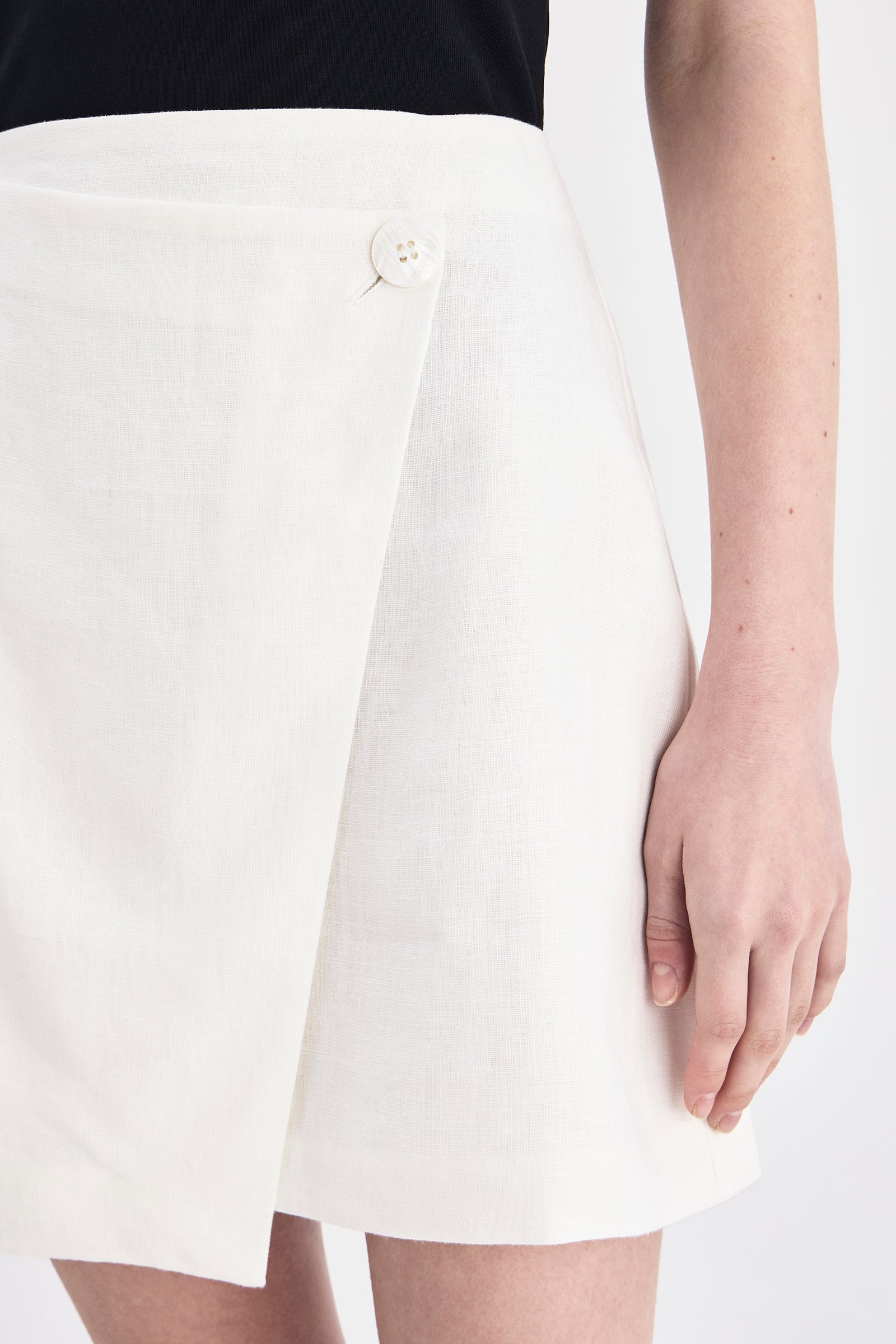 Thilda Linen Skirt White 