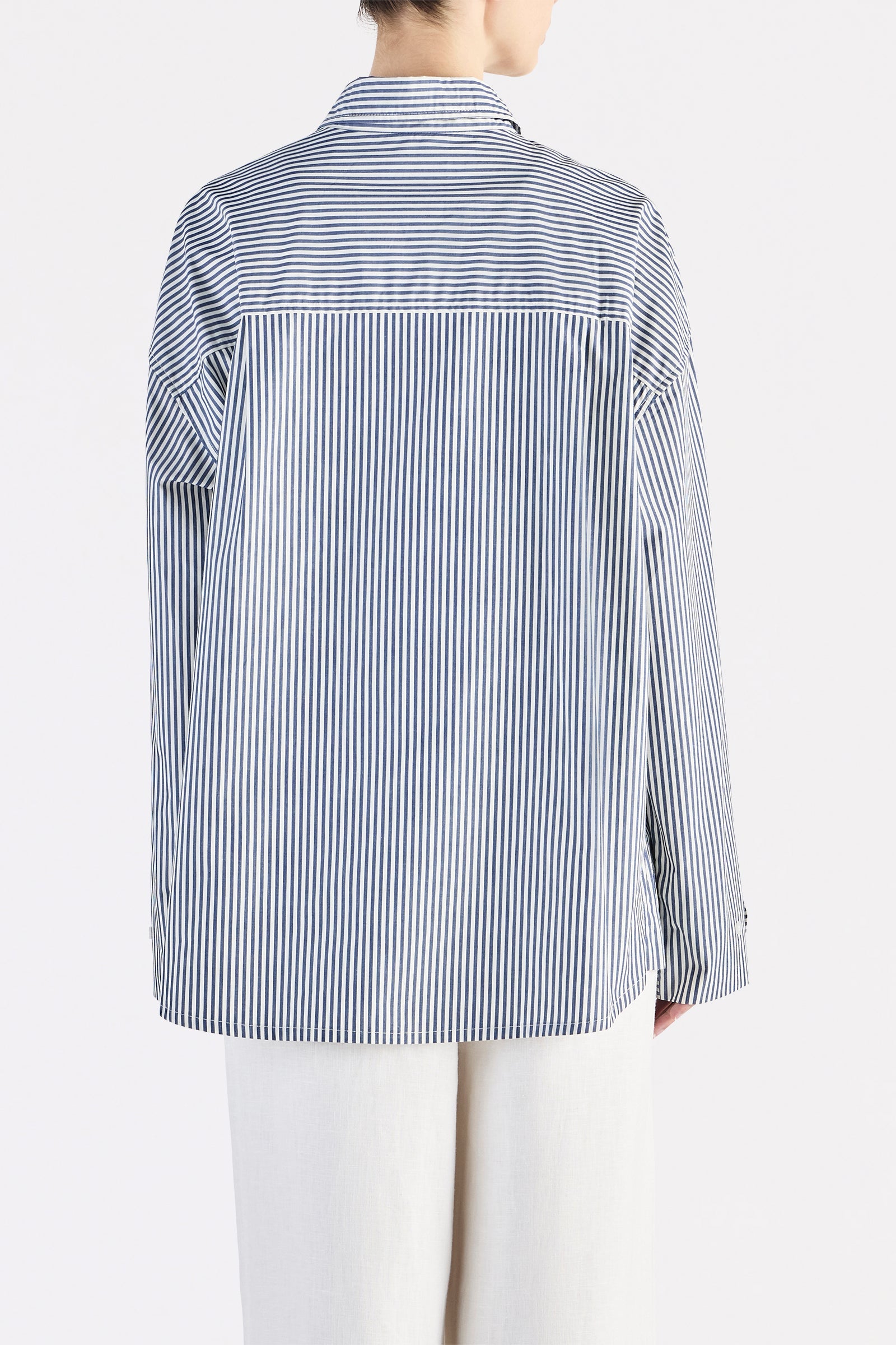 Organic Poplin Shirt Sky Stripe 