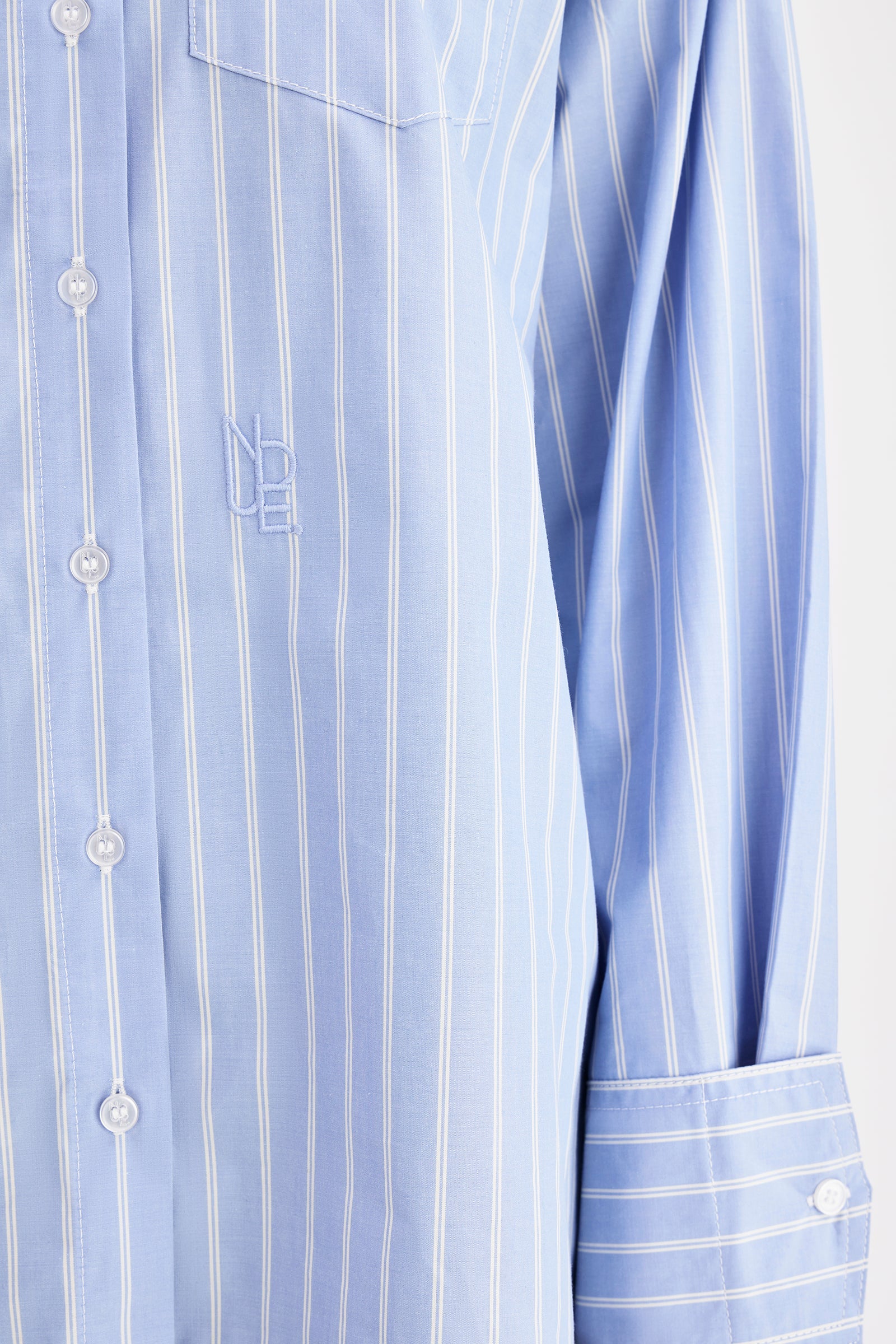 Organic Poplin Shirt Sky Stripe 