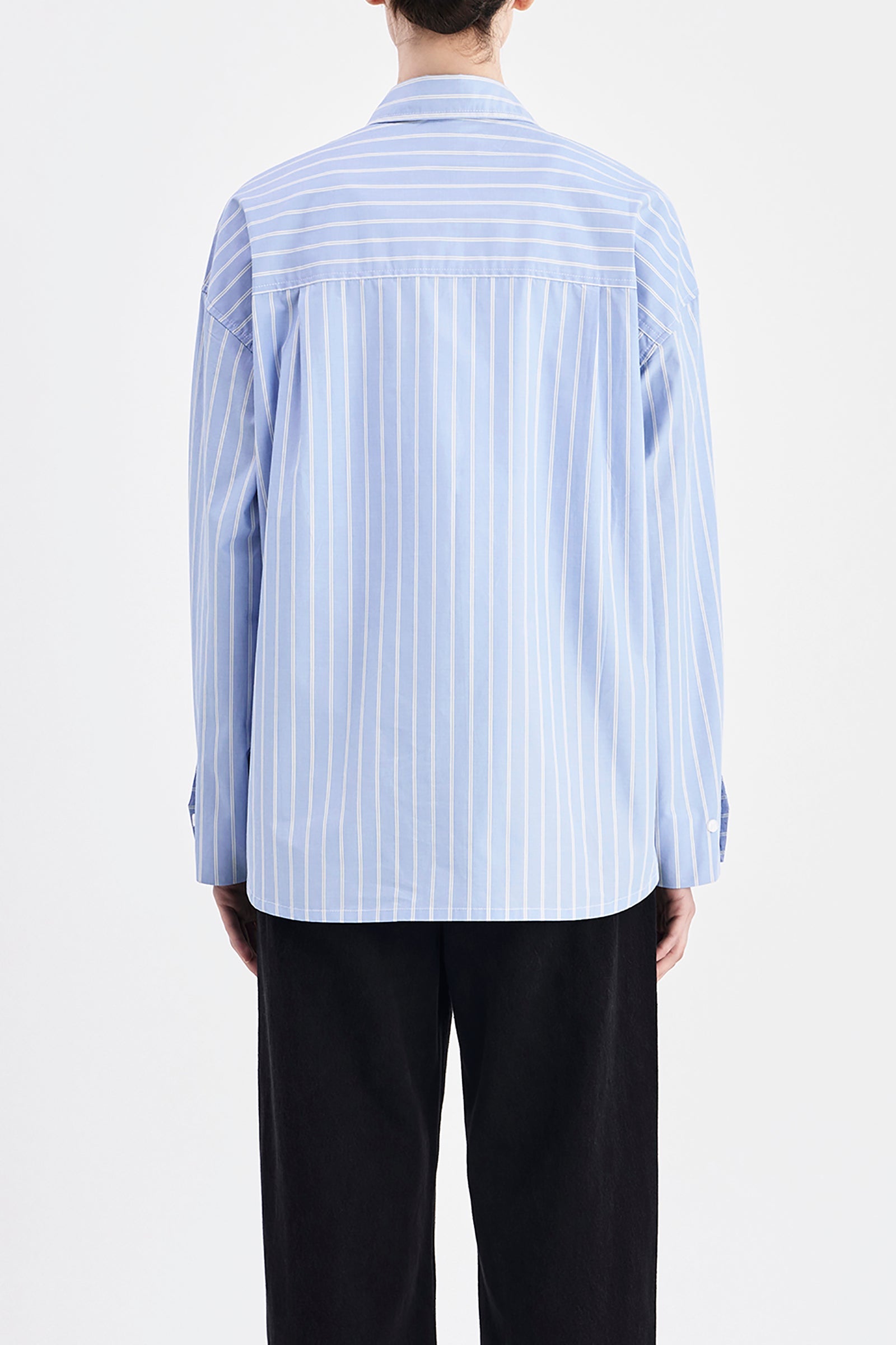 Organic Poplin Shirt Sky Stripe 