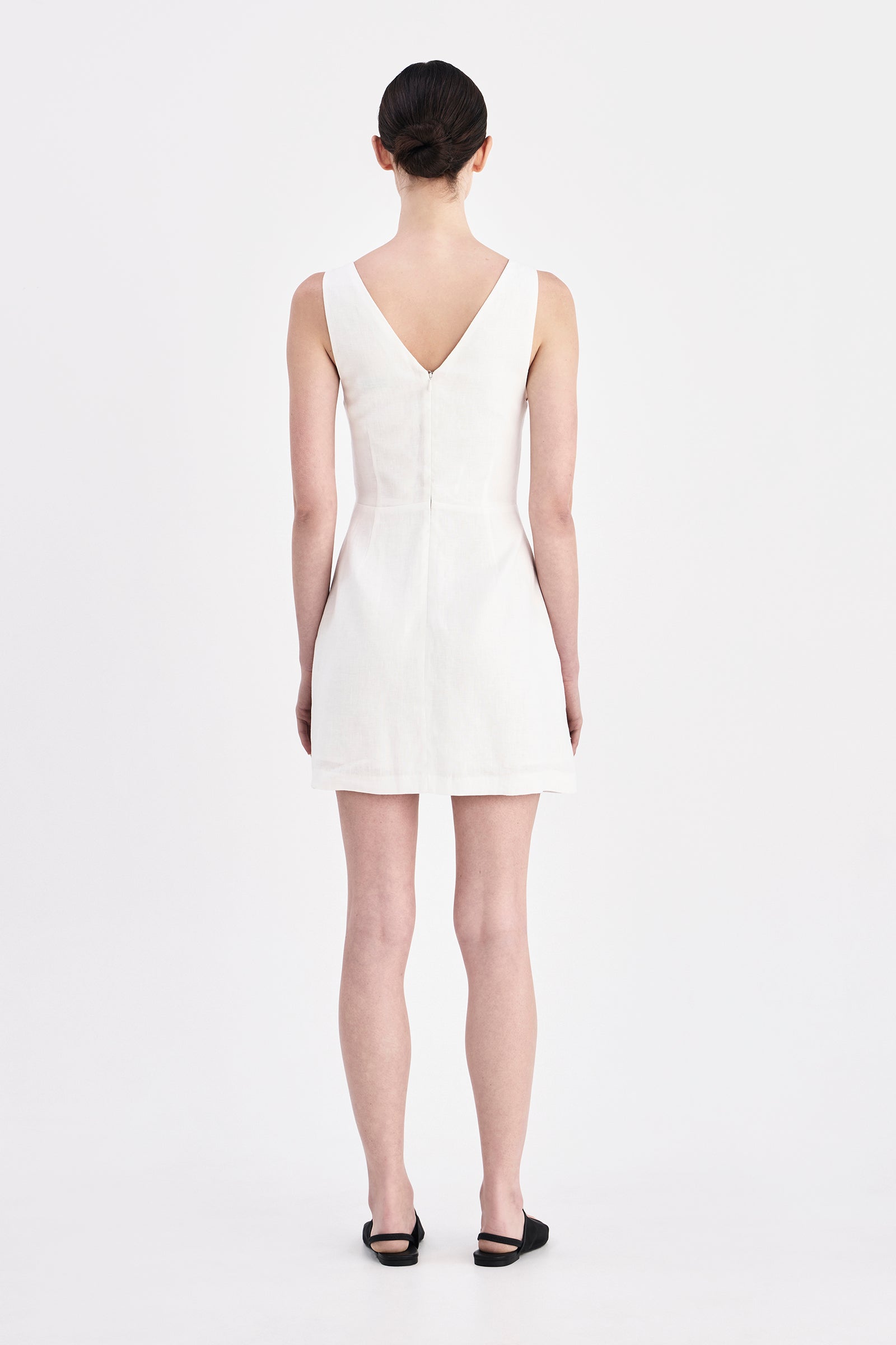 Blair Linen Mini Dress White 