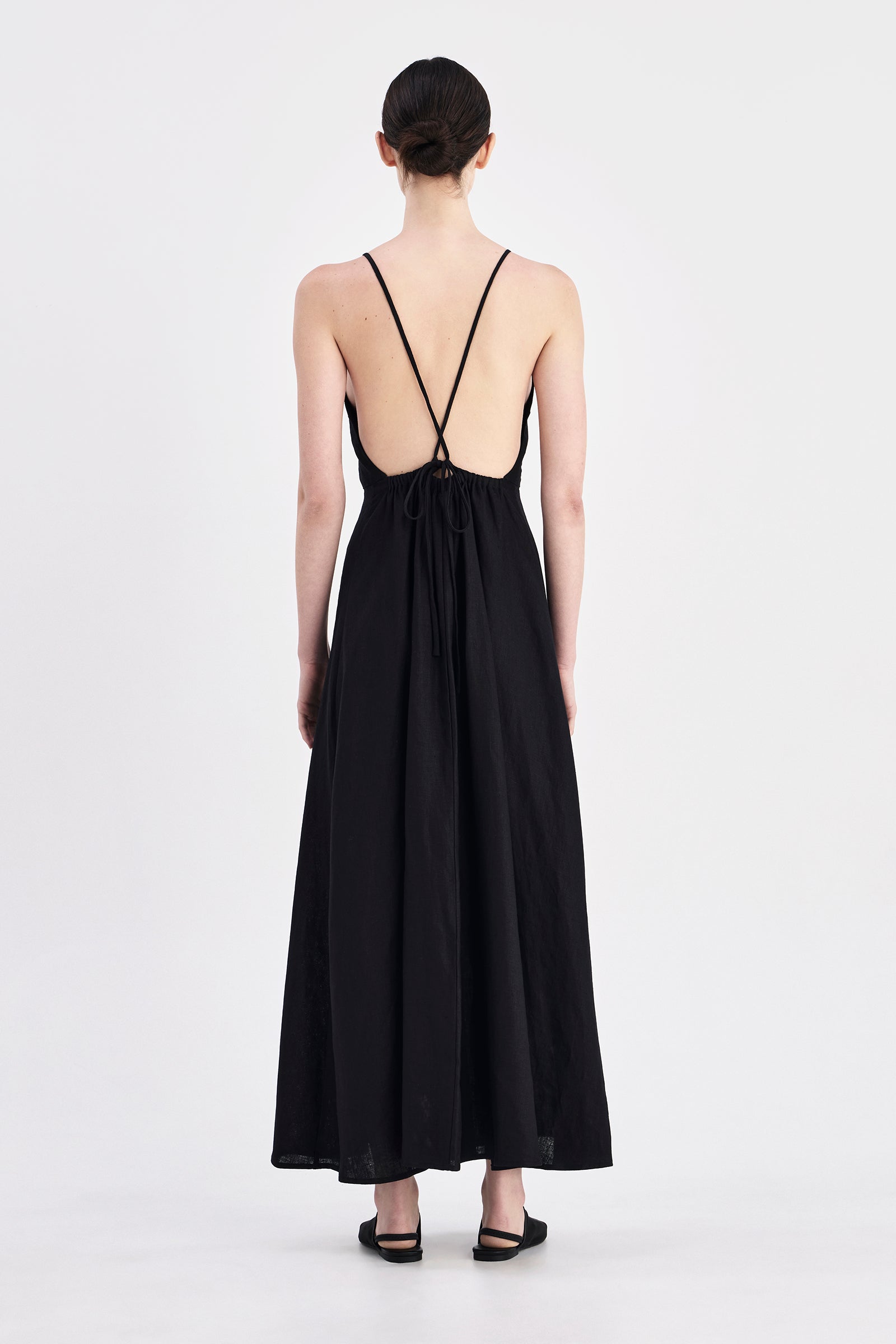 Ziba Linen Maxi Dress Black 