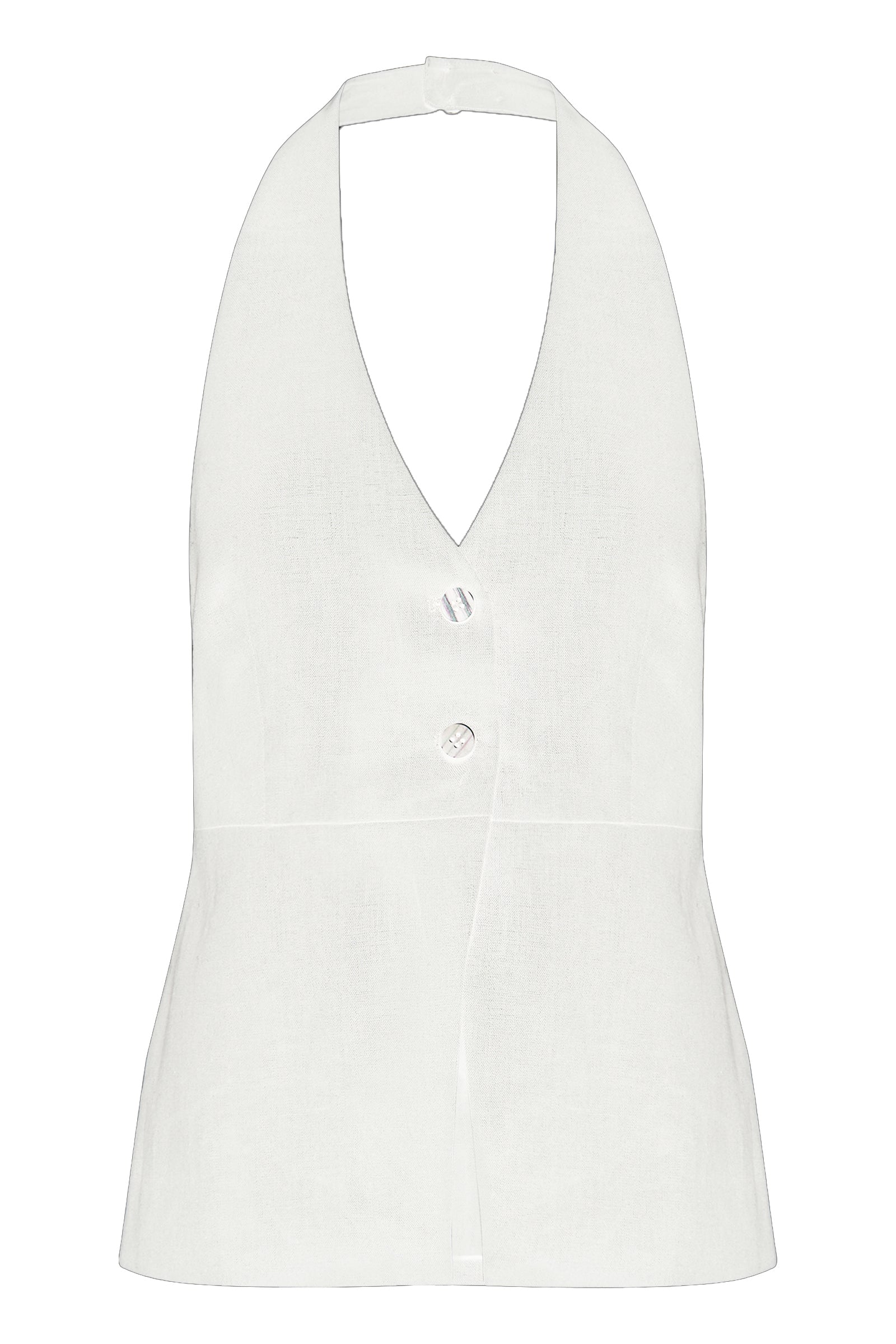Zayda Linen Vest White 