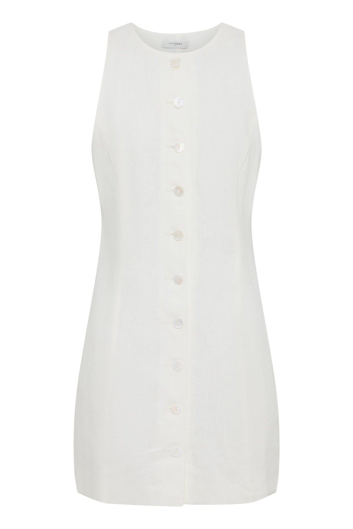 Mazi Linen Mini Dress White 