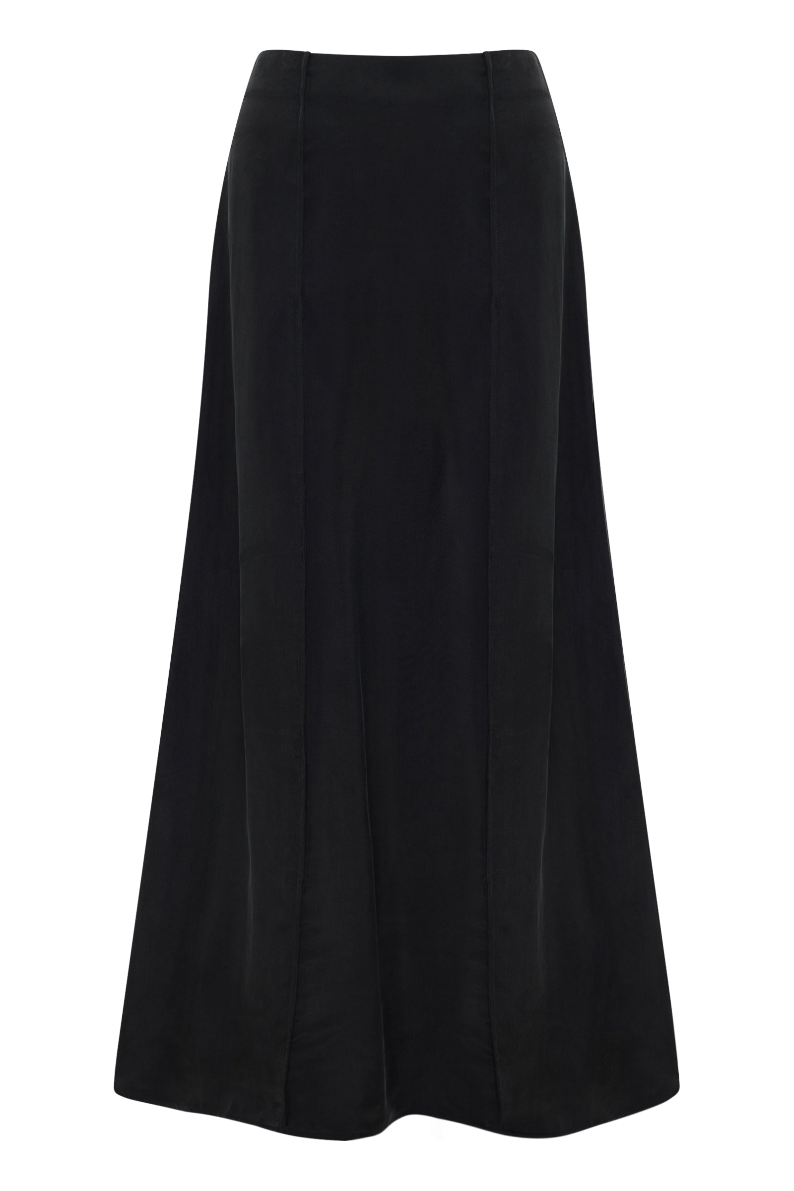 Leon Cupro Maxi Skirt Black 