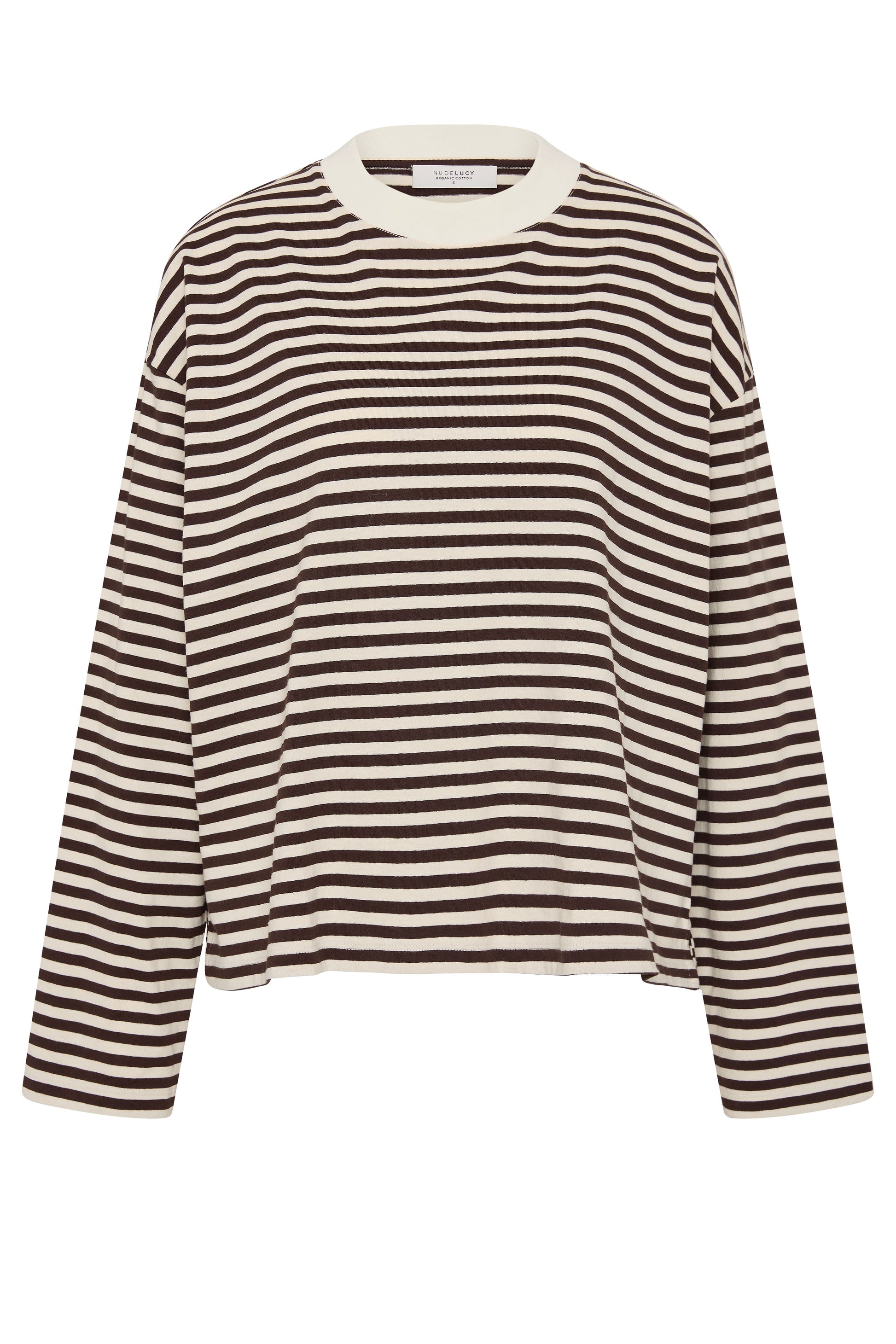 Organic Stripe Ls Tee Espresso Stripe 
