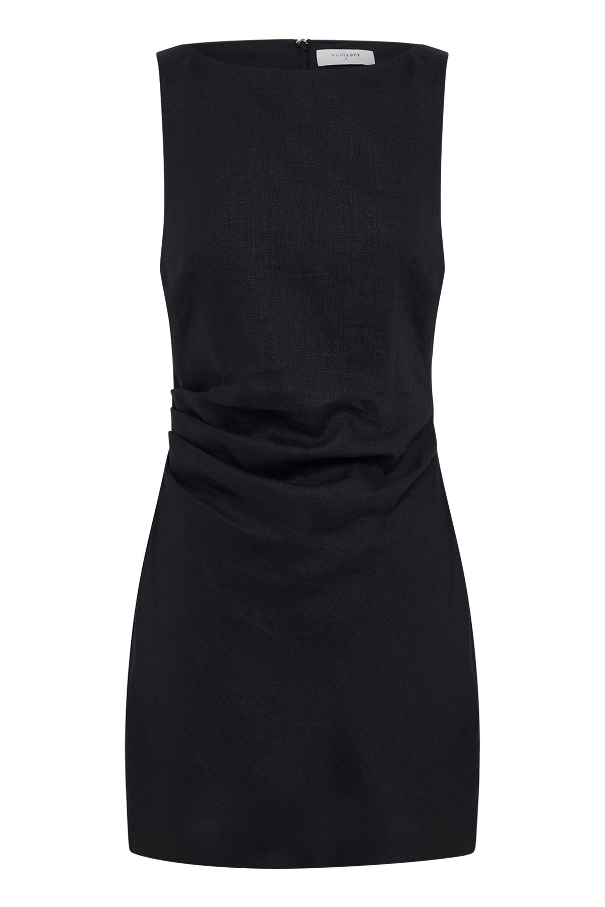 Eleri Linen Mini Dress Black 