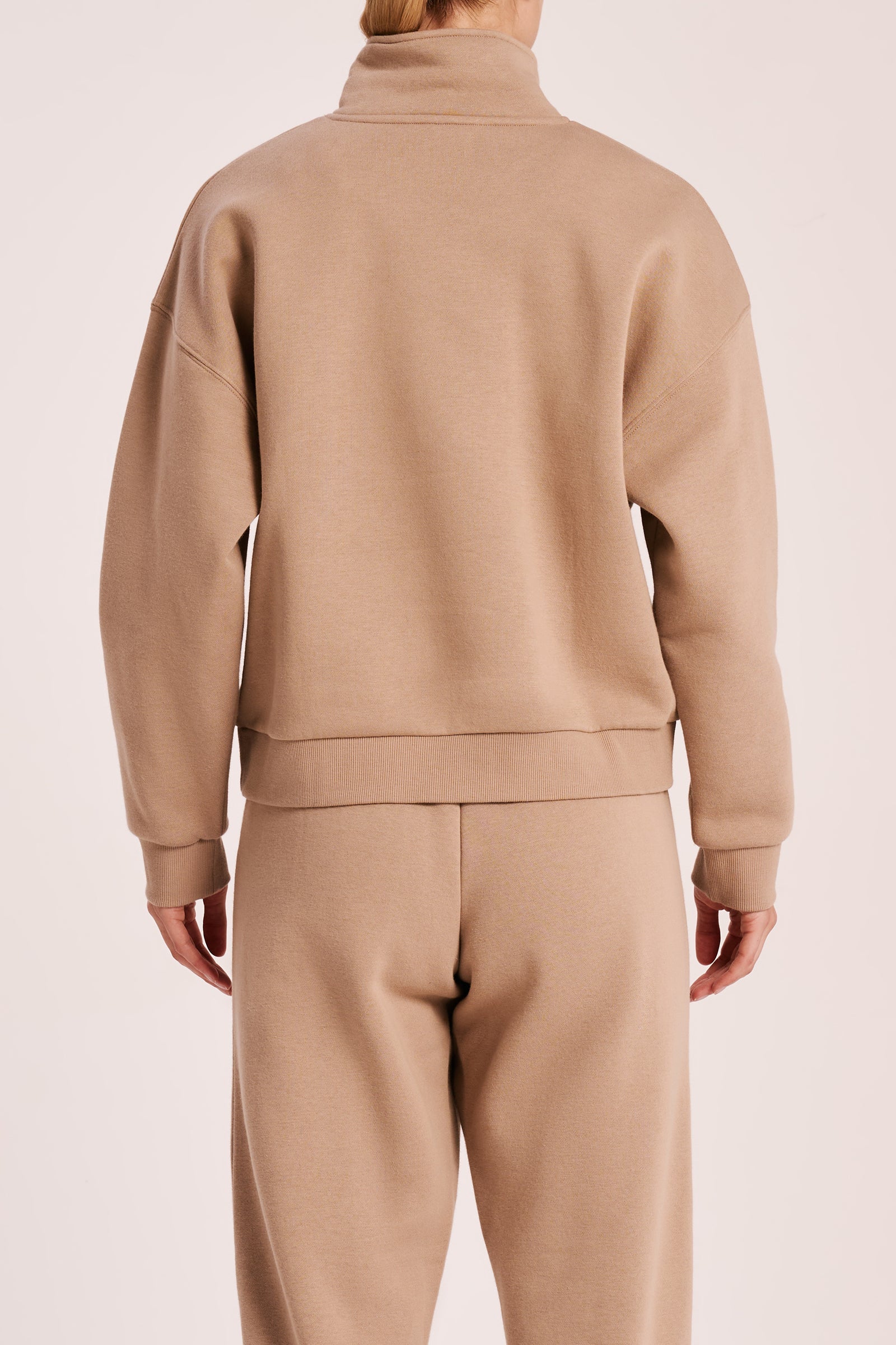 Carter Classic Zip Front Sweat Mocha 