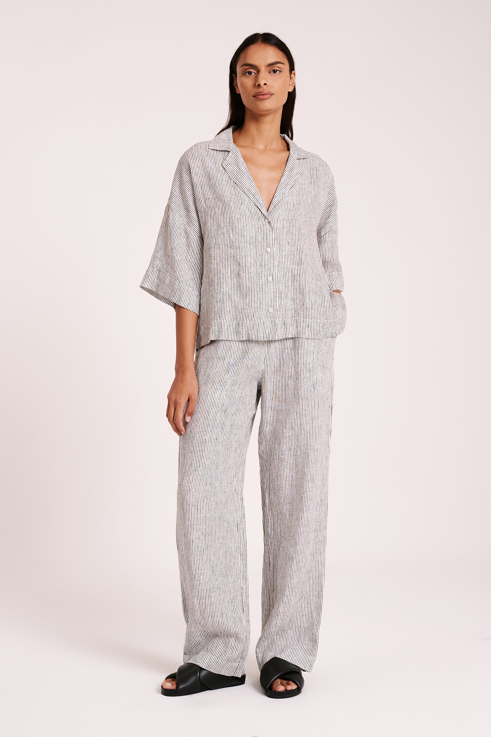 Lounge Stripe Linen Pant Pinstripe 