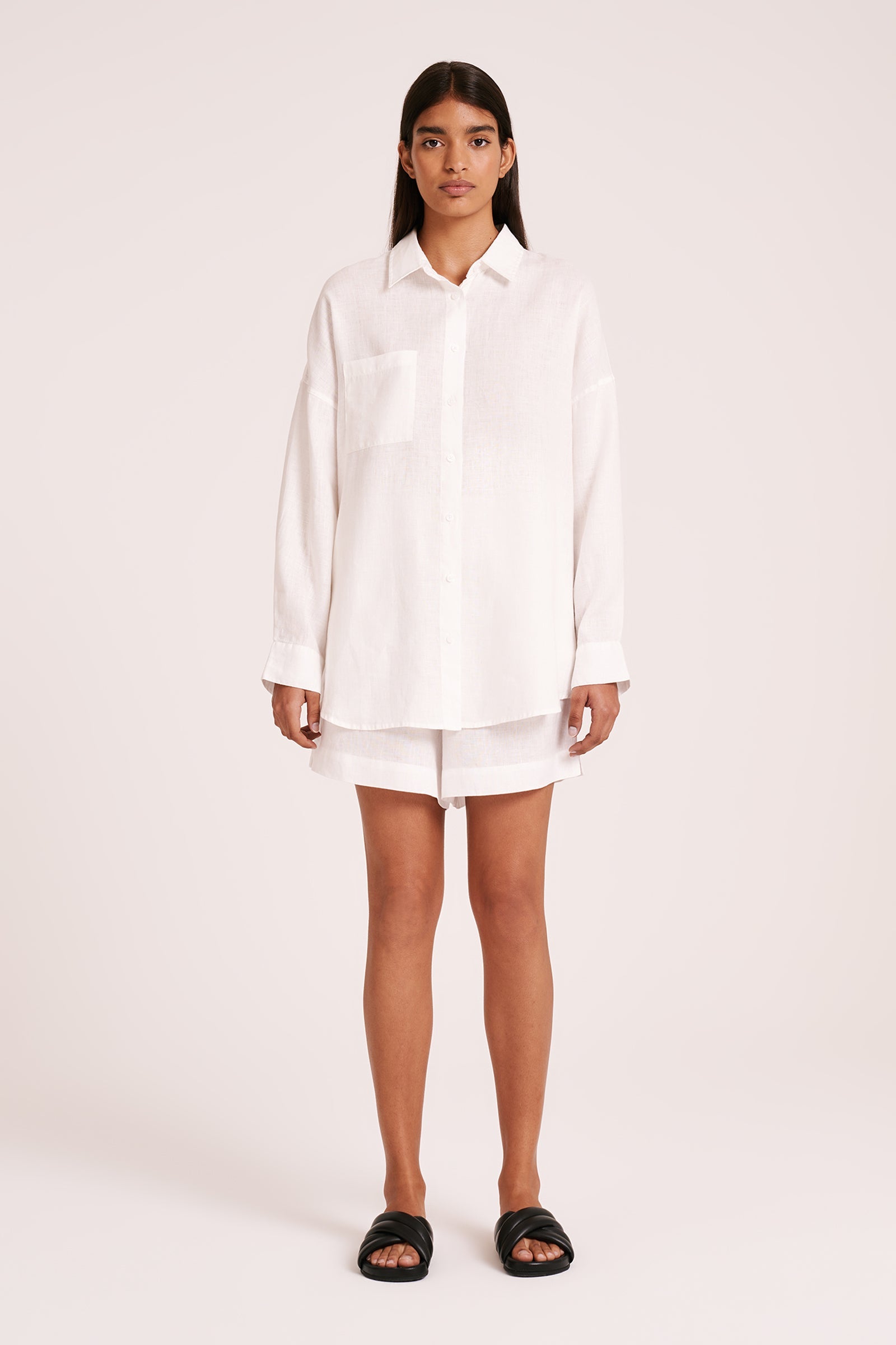 Lounge Heritage Linen Shirt White 