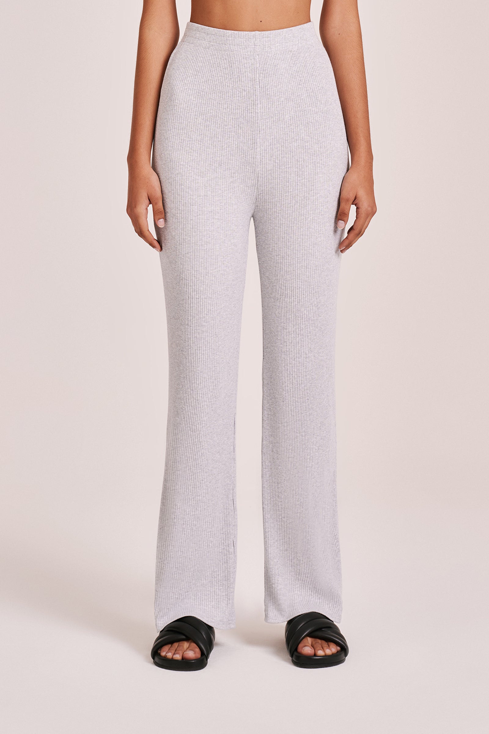 Nude Lounge Ribbed Pant Grey Marle 