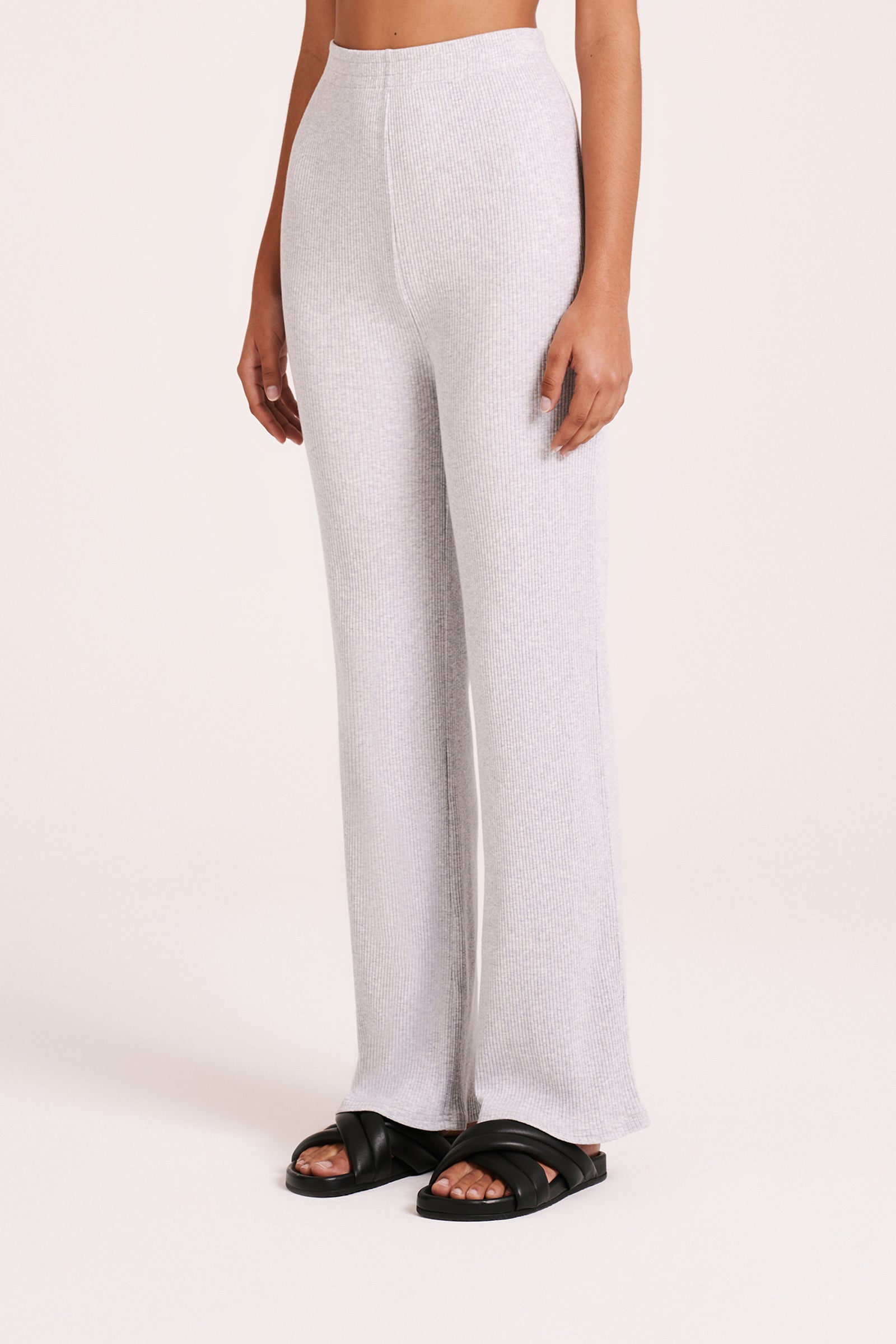 Nude Lounge Ribbed Pant Grey Marle 