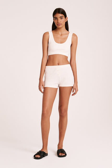 Lounge Ribbed Short Cream Marle 