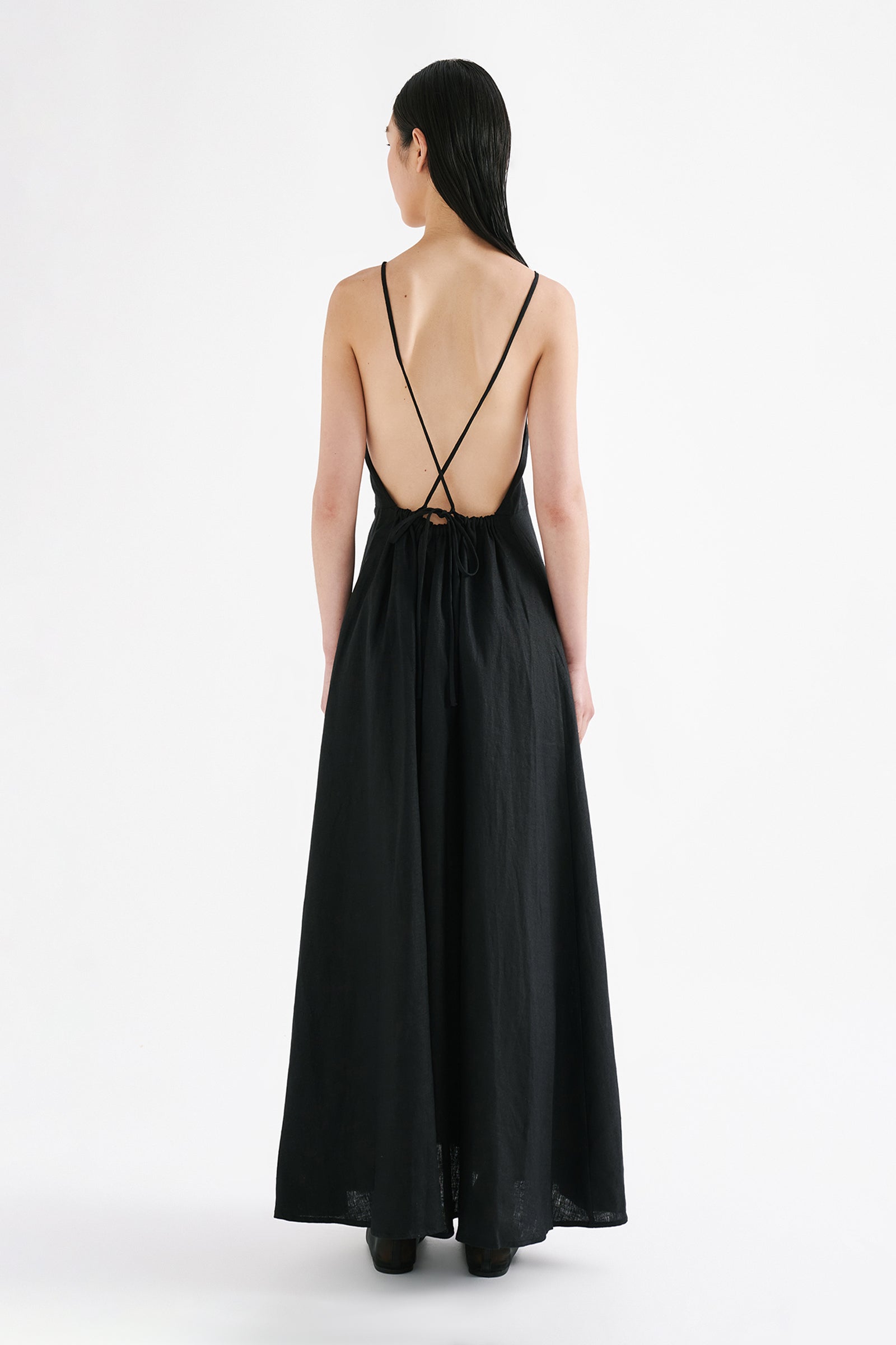 linen maxi dress nz Esperanza White Halter Linen Maxi Dress