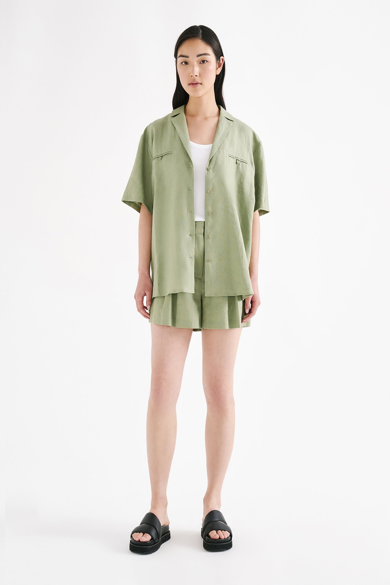 Thilda Linen Shirt Sage 