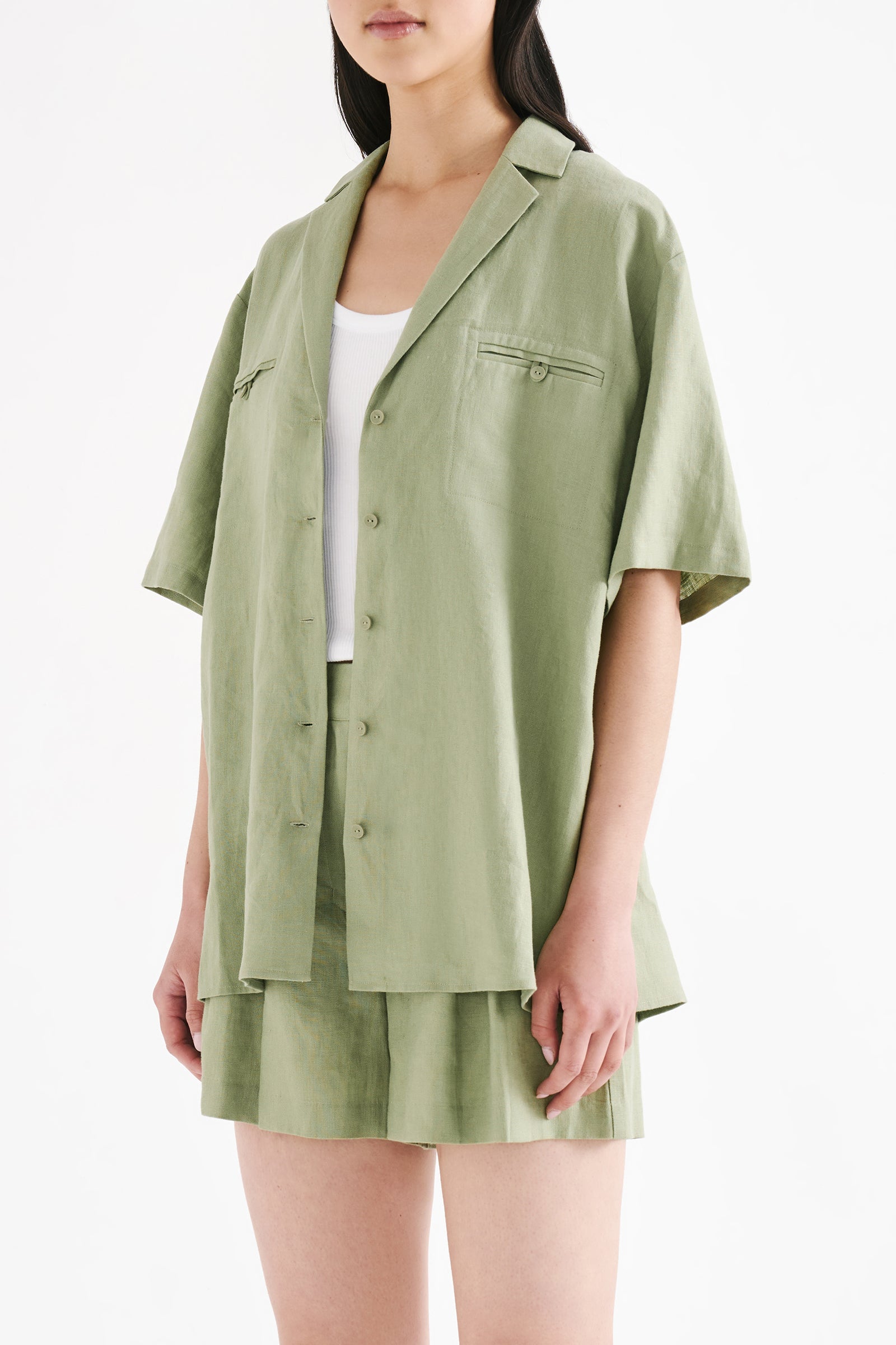 Thilda Linen Shirt Sage 