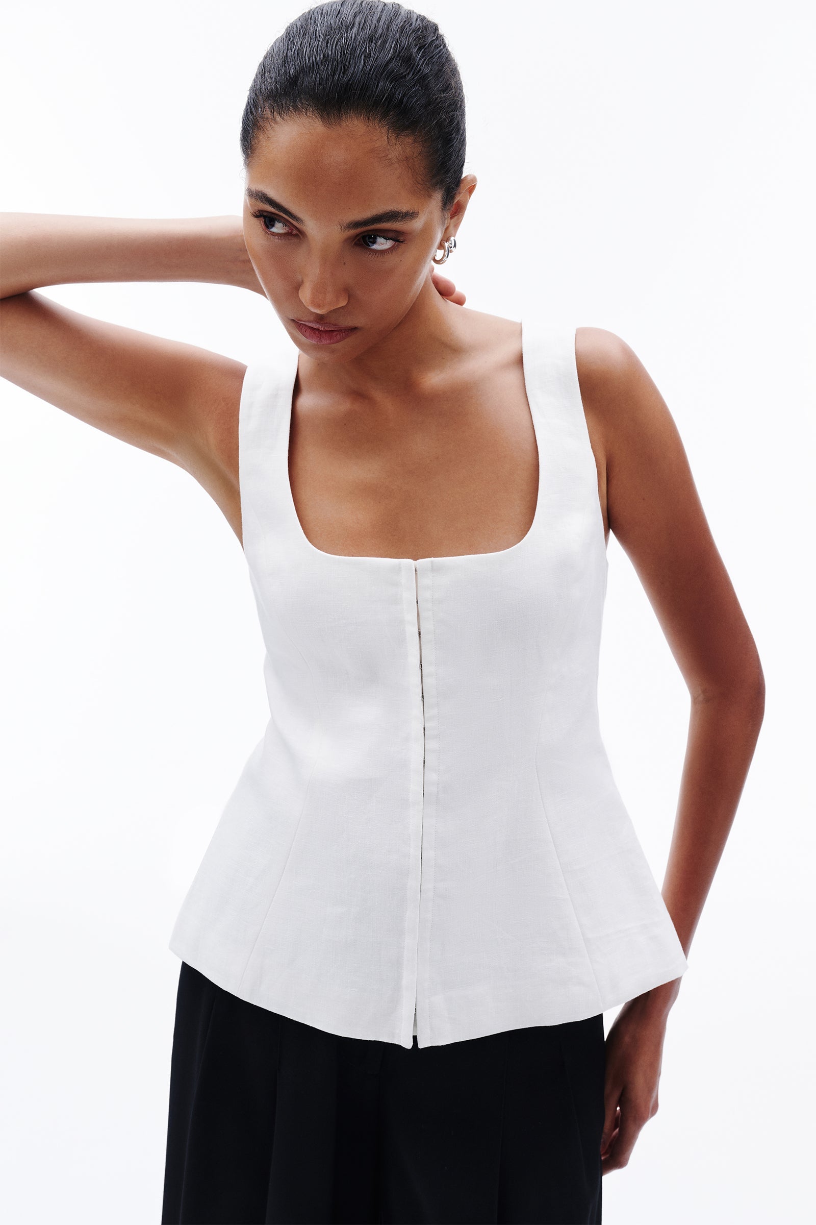 Quinn Linen Vest White 