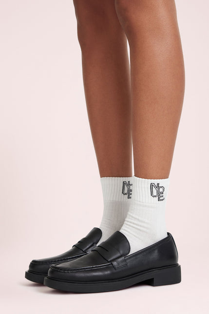 Nude. Emblem Sock White 