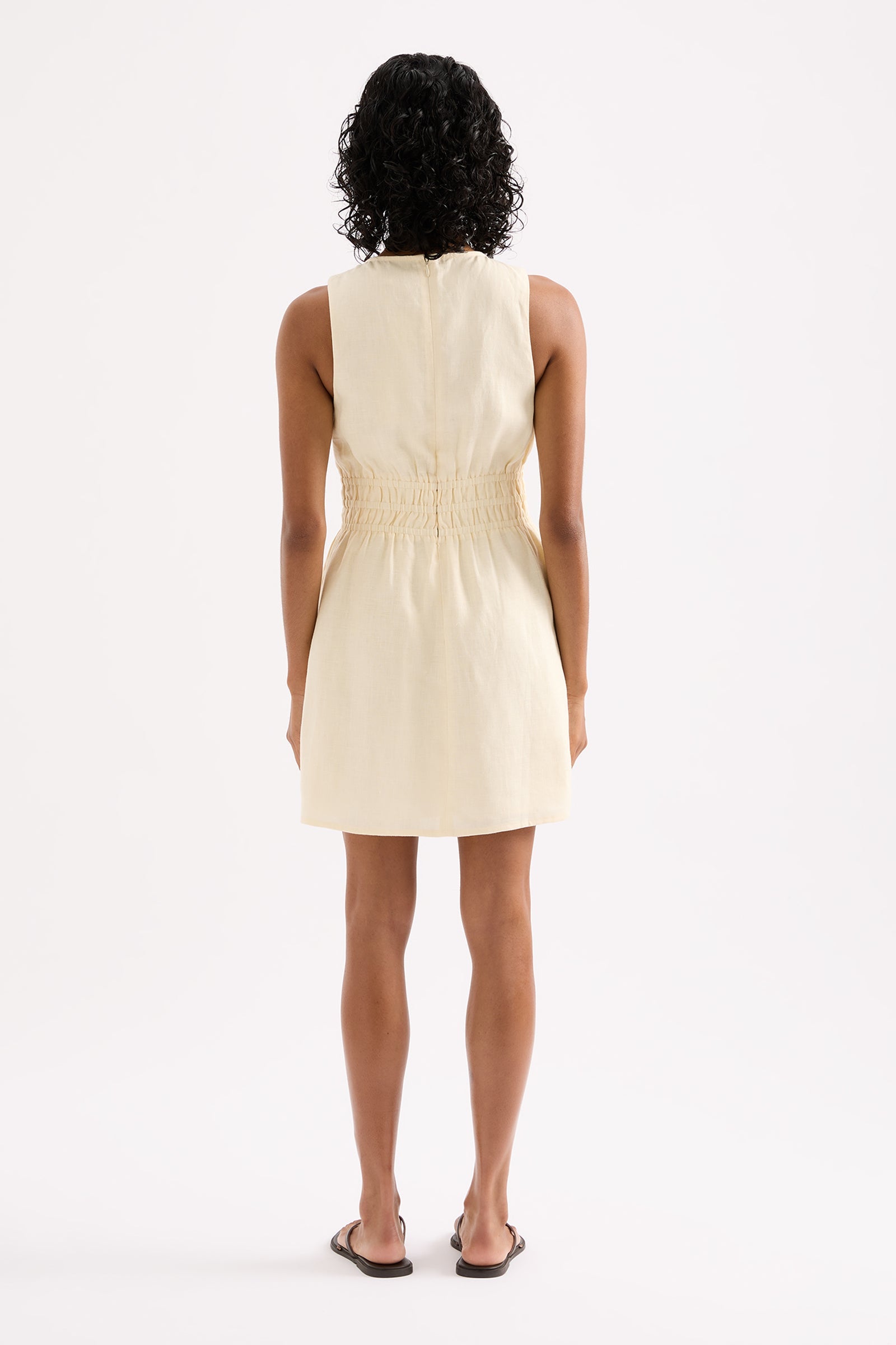 Jaxson Linen Mini Dress Eggnog 