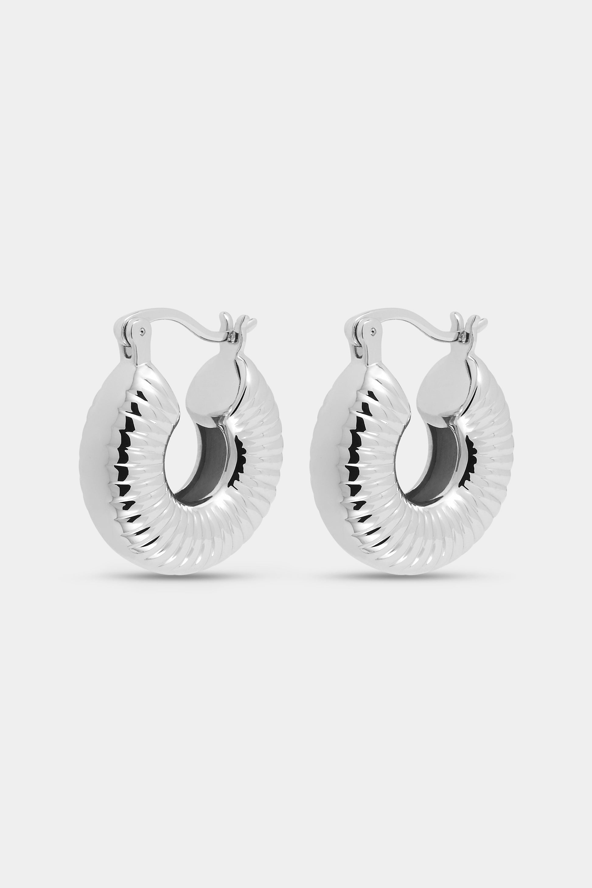 Maeve Medium Hoops Silver 