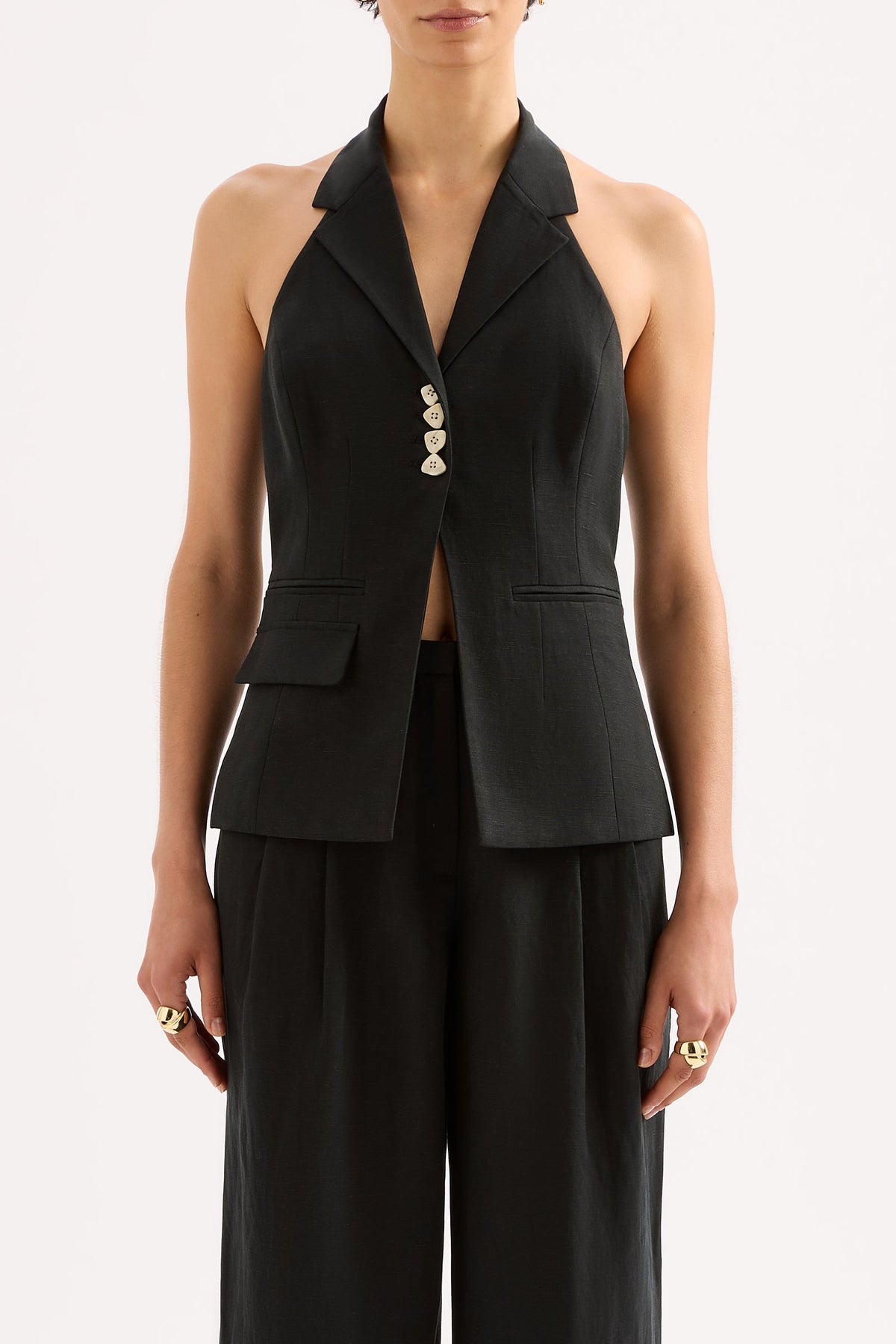 Esther Tailored Vest Black 