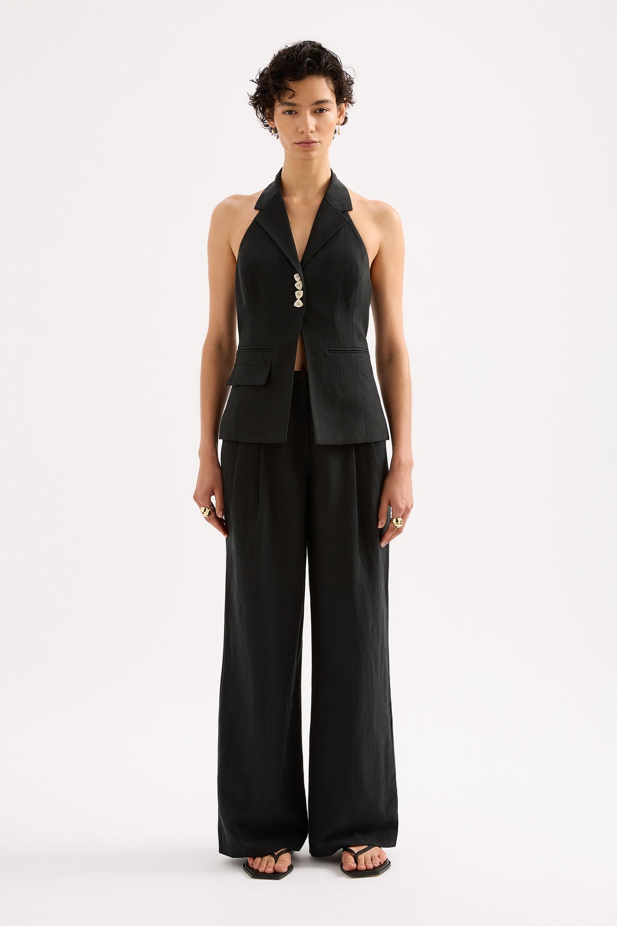 Esther Tailored Vest Black 