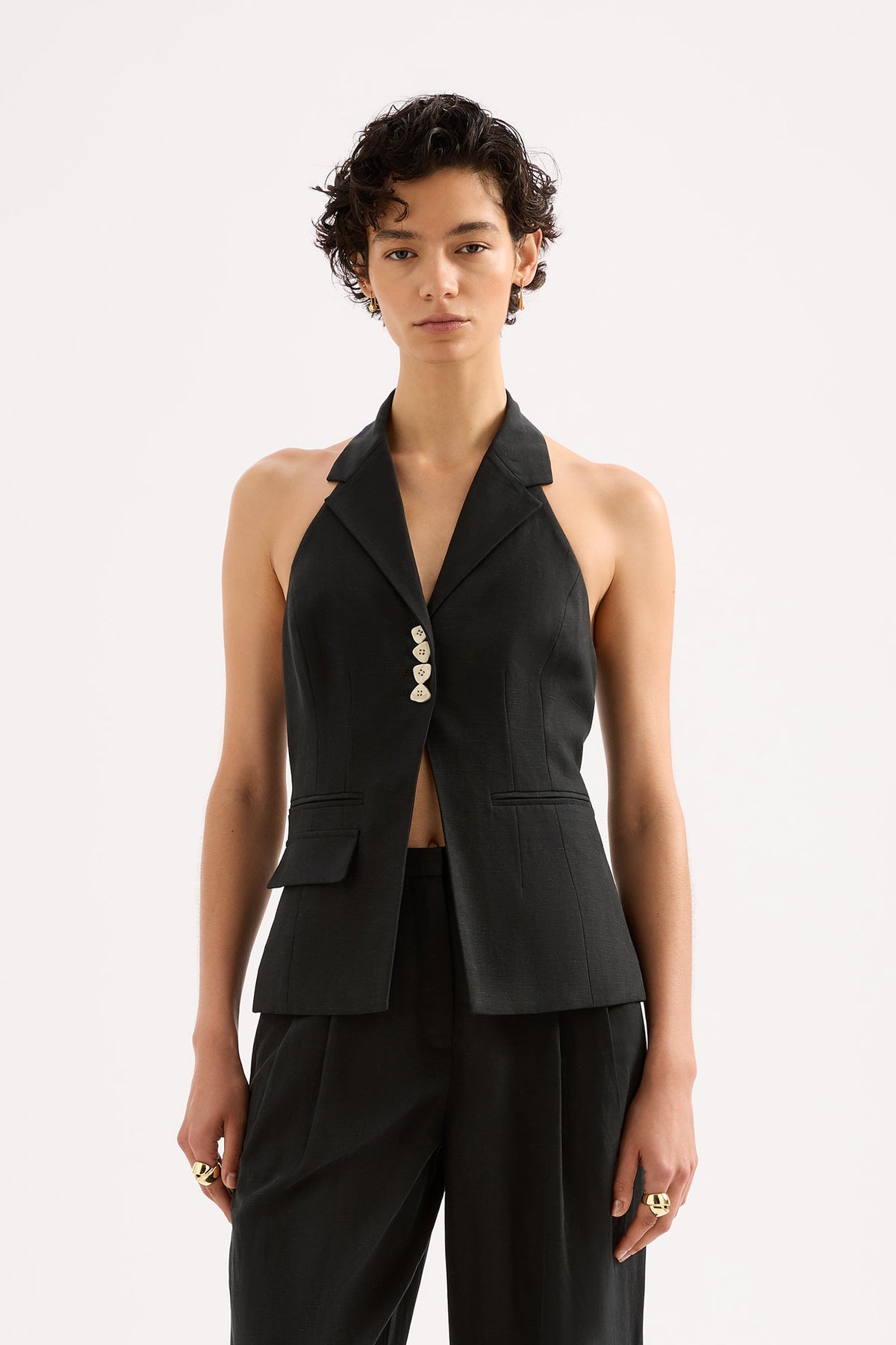 Esther Tailored Vest Black 