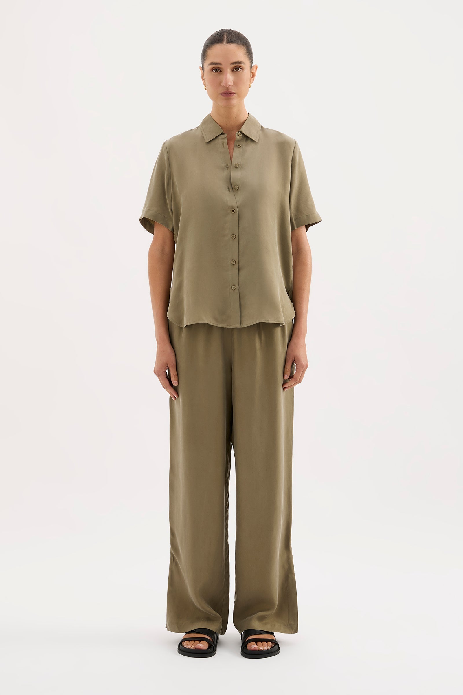 Dara Cupro Shirt Sage 