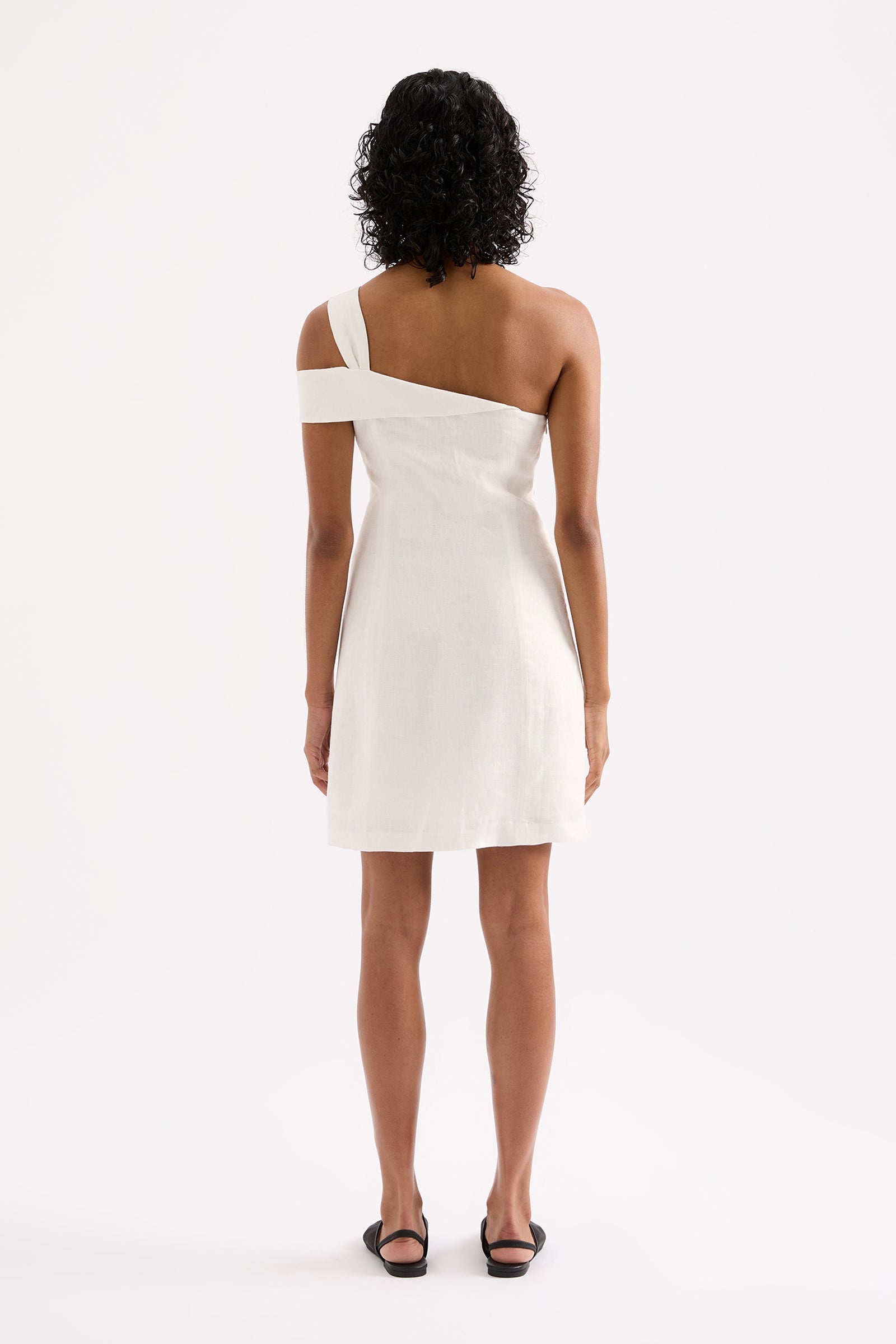 Reese Linen Mini Dress White 