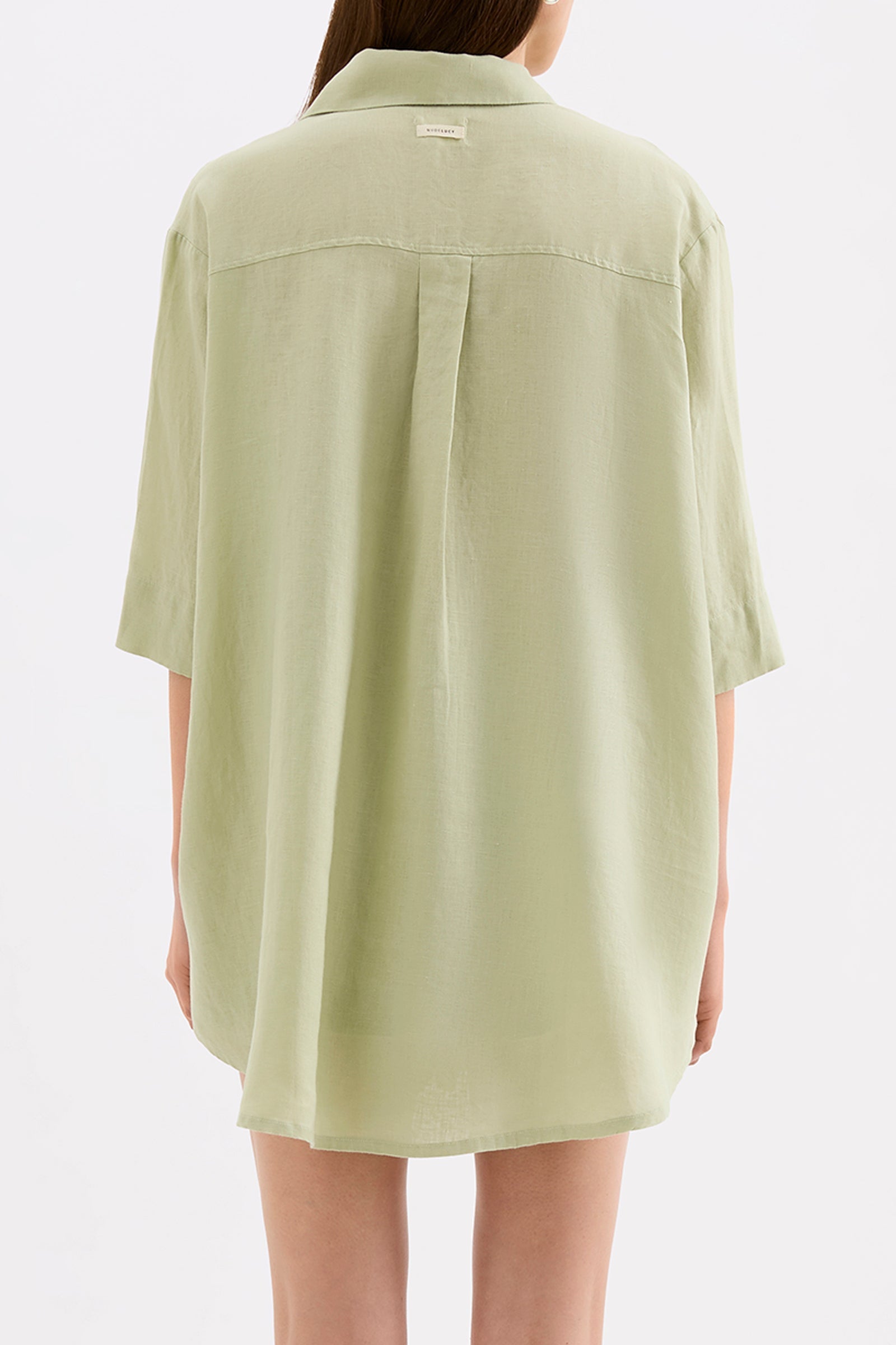 Lounge Linen Longline Shirt Dew 