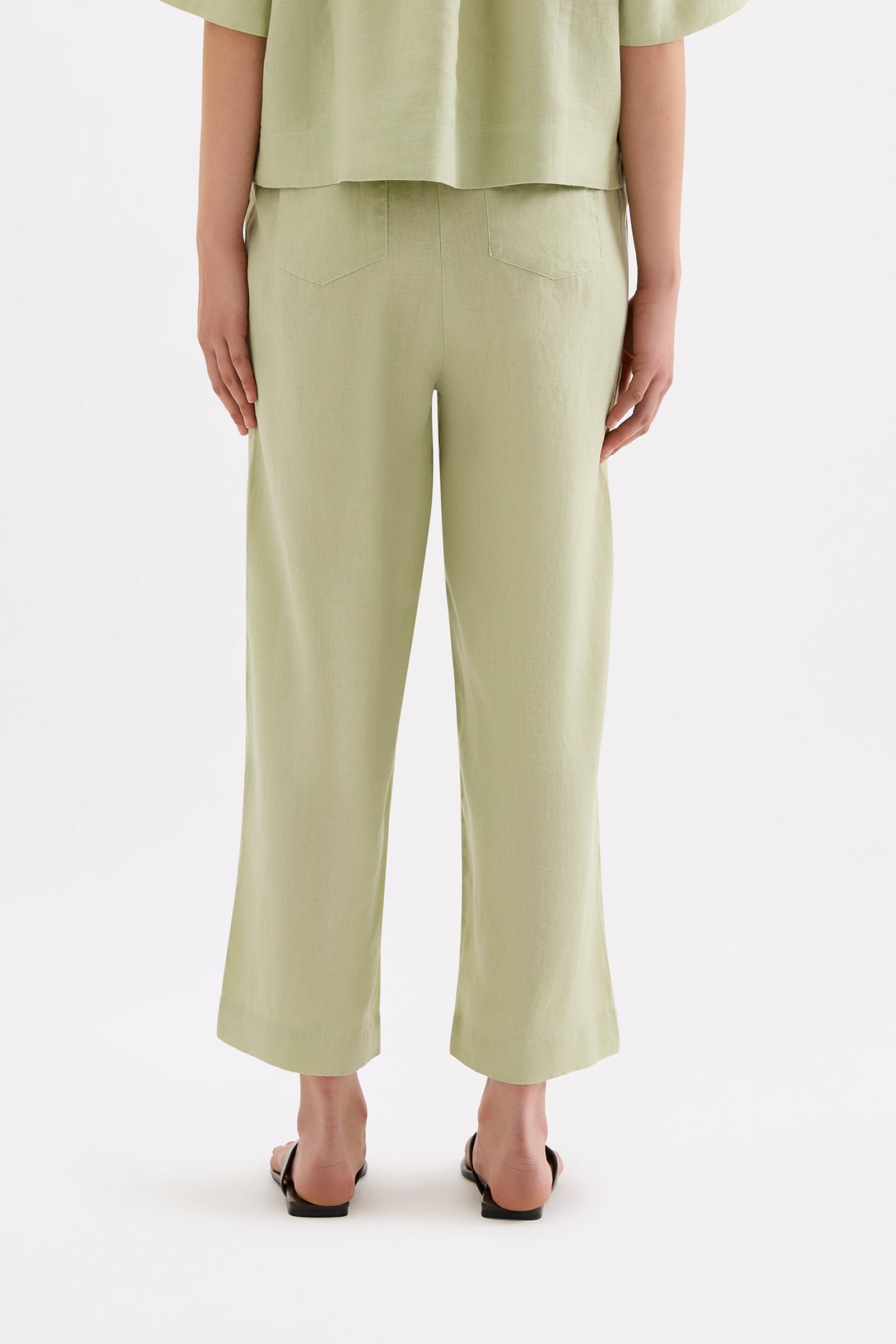 Lounge Linen Crop Pant Dew 