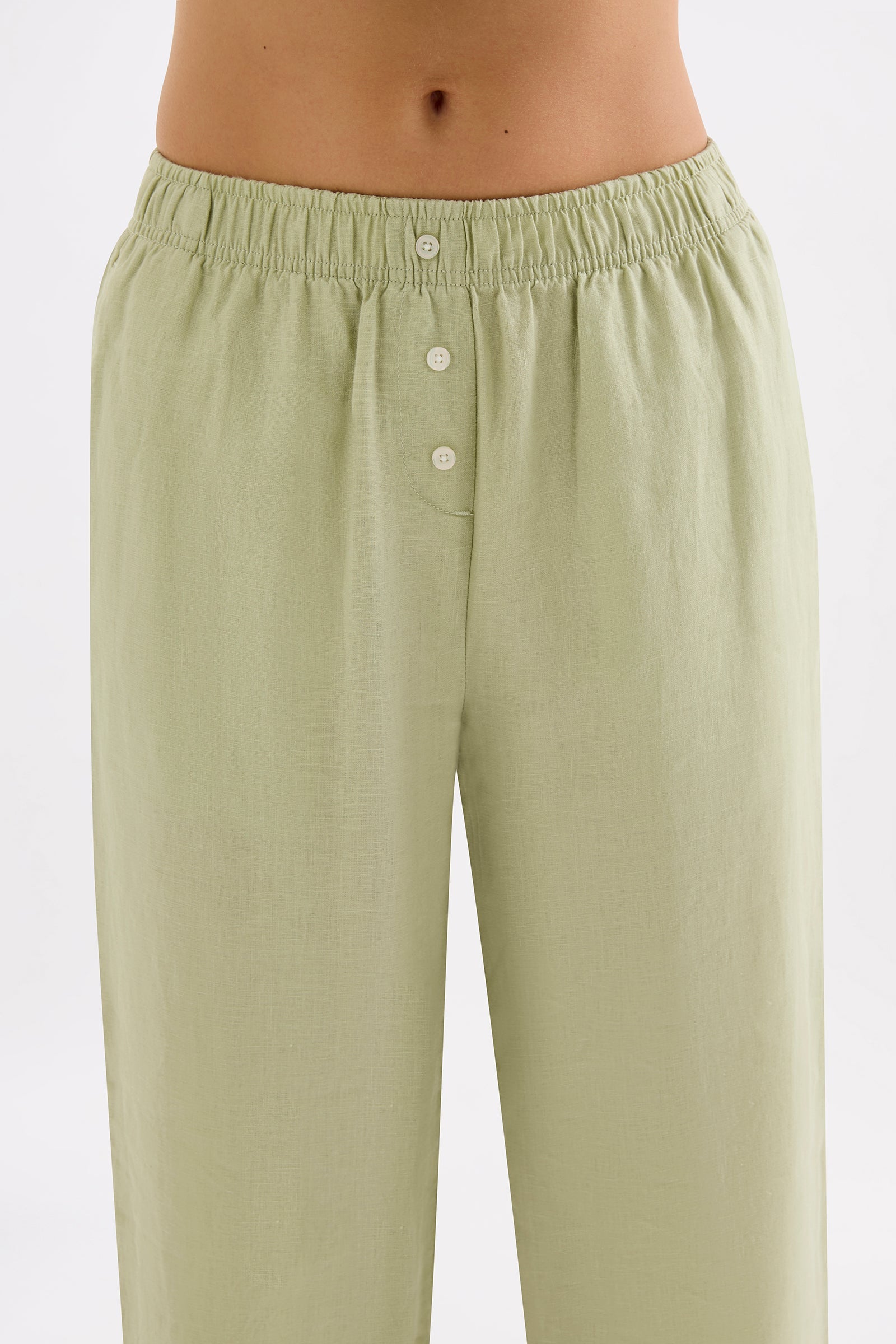 Lounge Linen Crop Pant Dew 