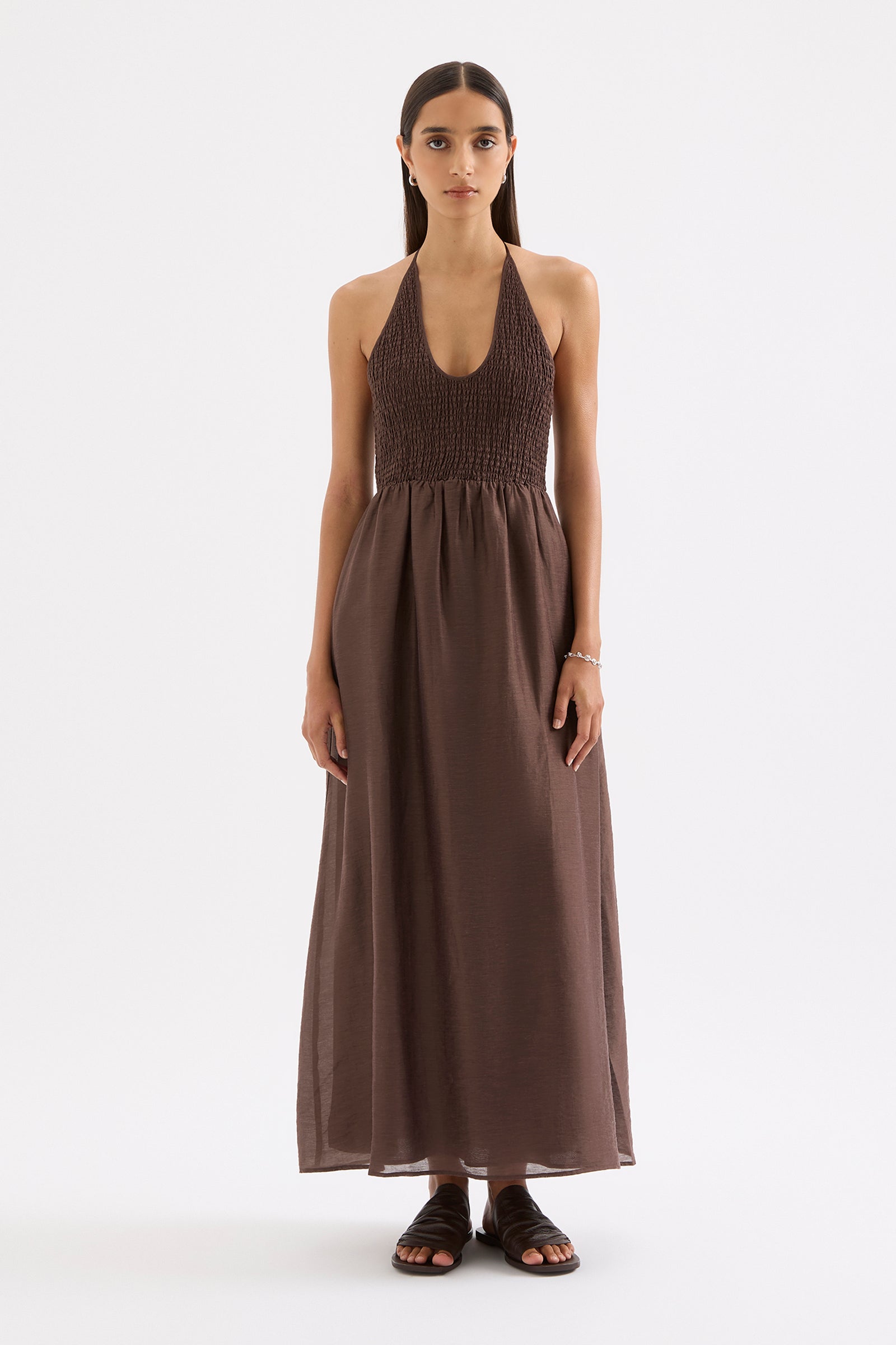 Aliki Maxi Dress Chocolate 