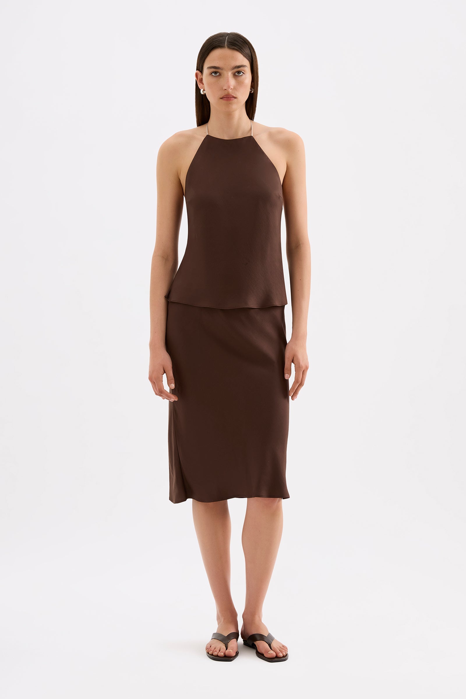 Tilly Tencel Skirt Chocolate 