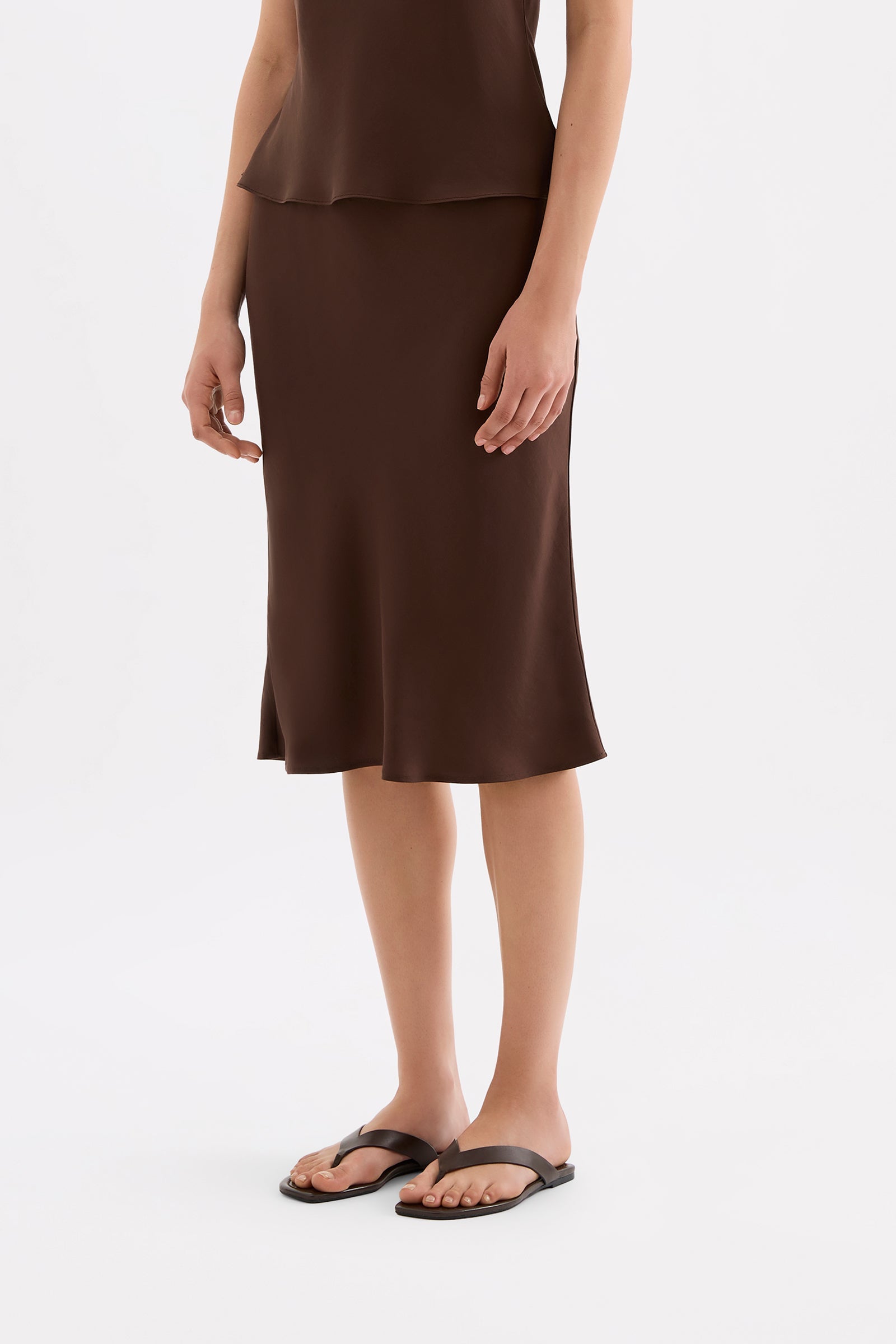 Tilly Tencel Skirt Chocolate 