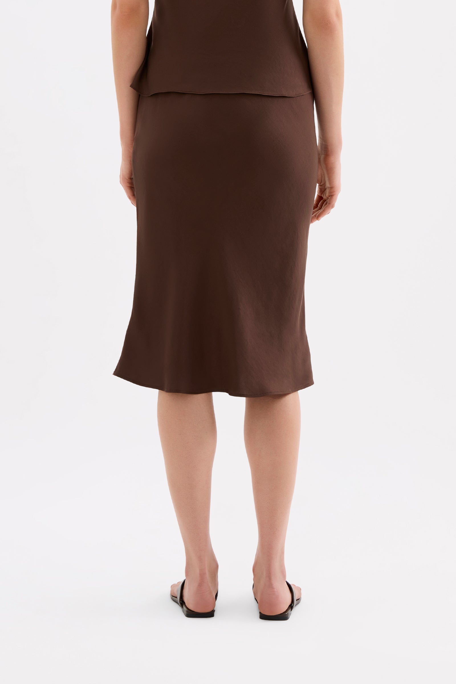 Tilly Tencel Skirt Chocolate 