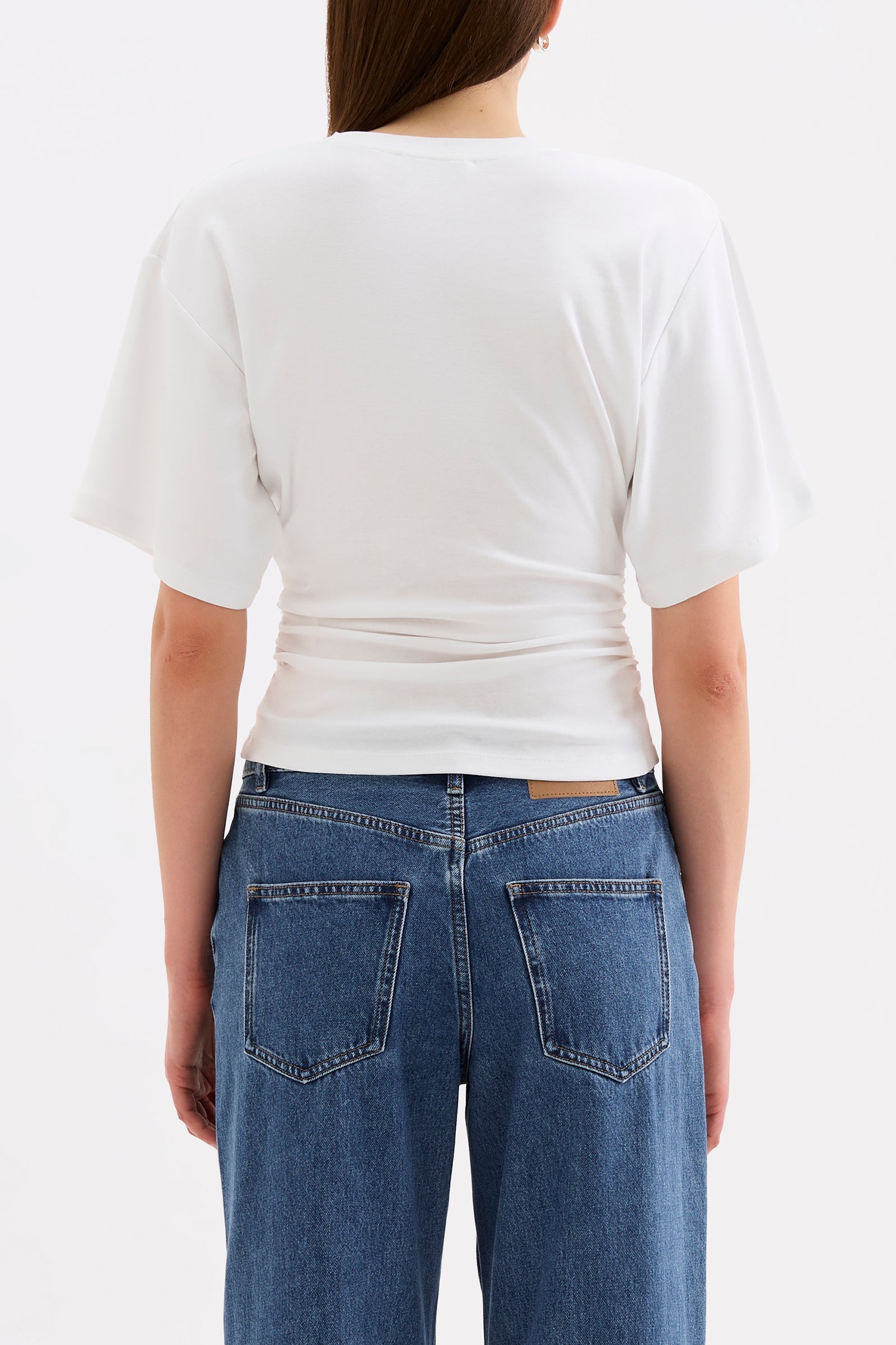 Morgan Ruched Tee White 